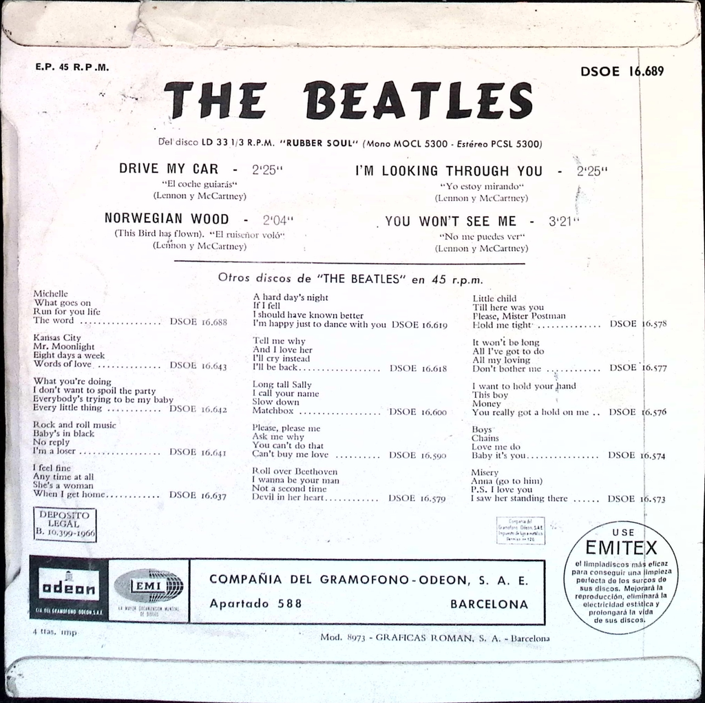 The Beatles - Drive My Car (Spain)