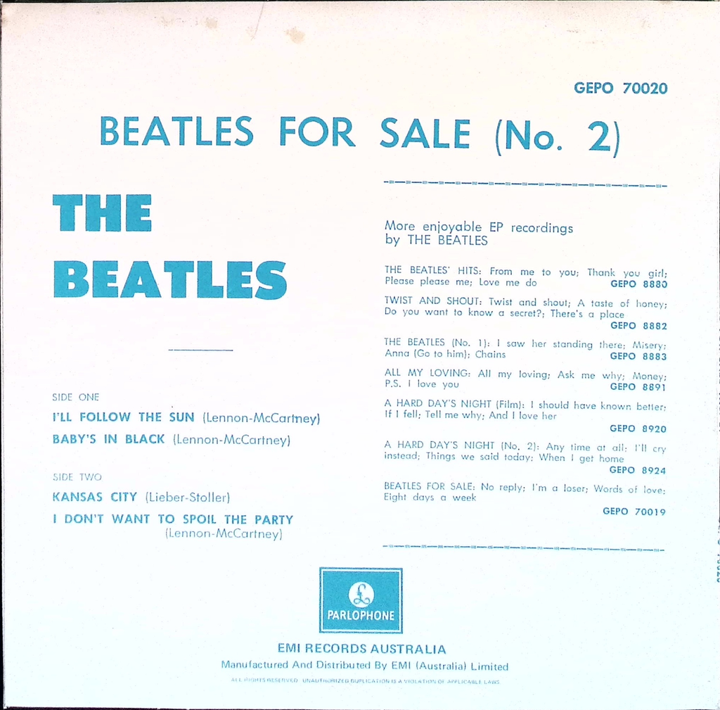 The Beatles - Beatles For Sale No.2 (Australia)