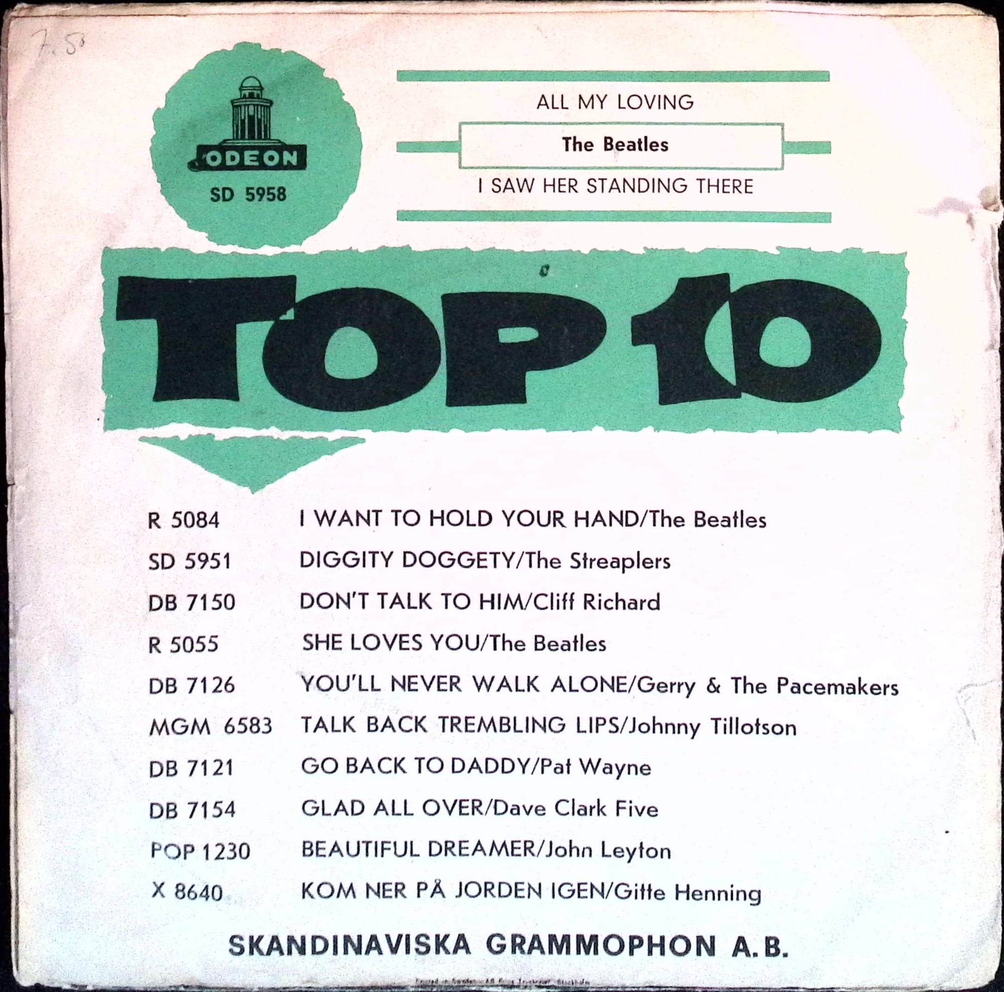 The Beatles - All My Loving / I Saw Here Standing There (Sweden)