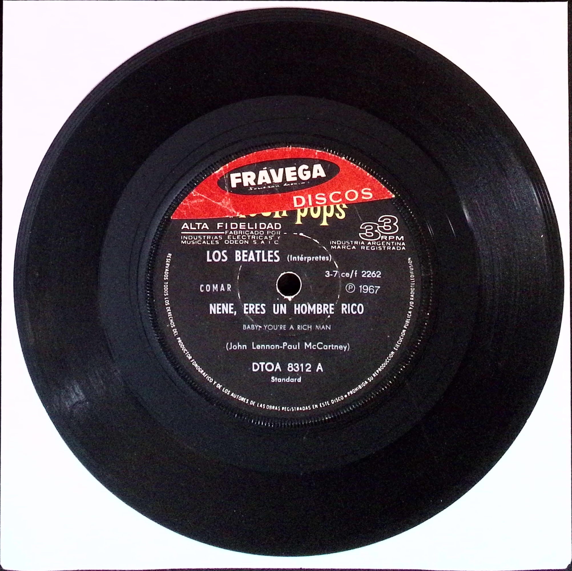 The Beatles  - Baby You're A Rich Man / All You Need Is Love  (Argentina)
