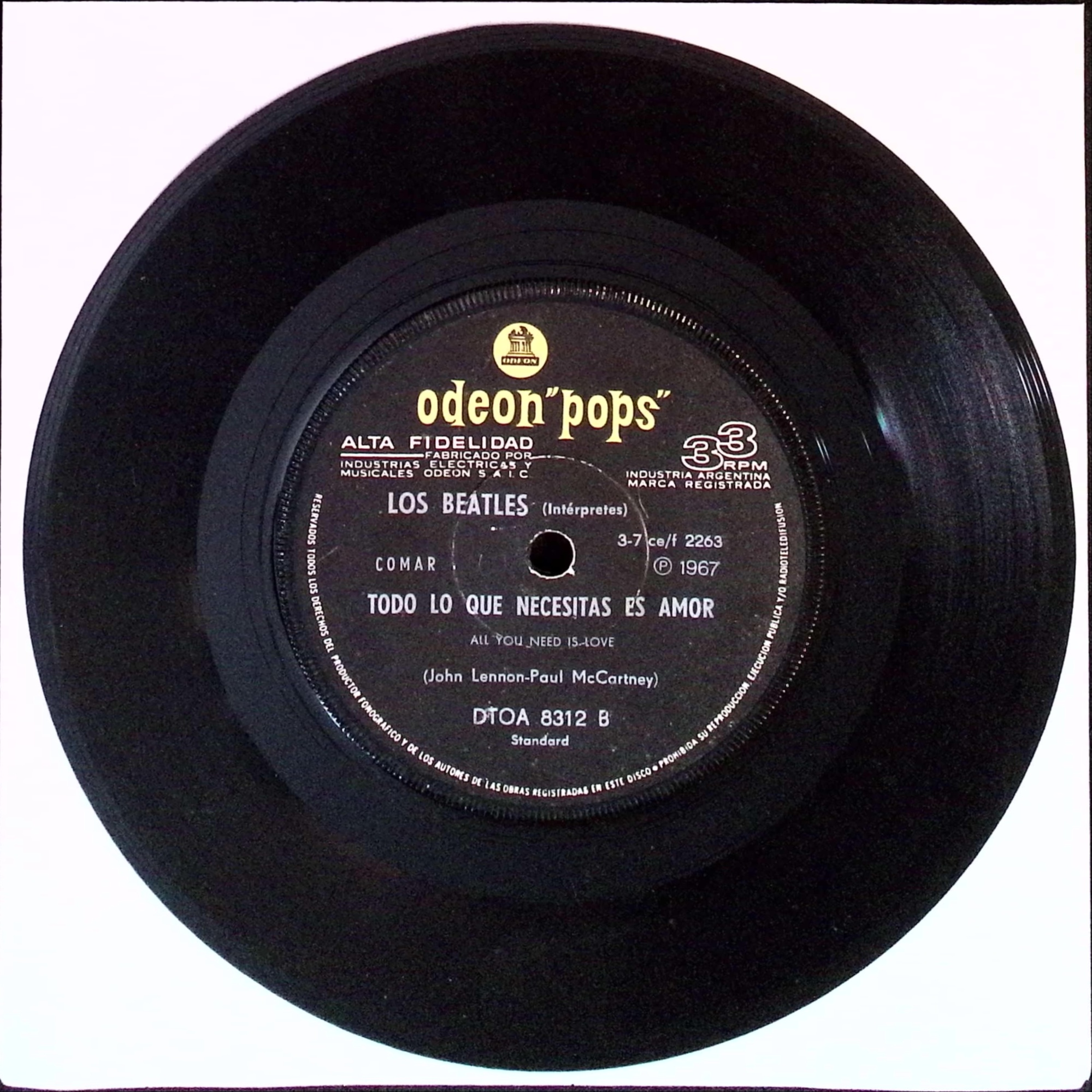 The Beatles  - Baby You're A Rich Man / All You Need Is Love  (Argentina)