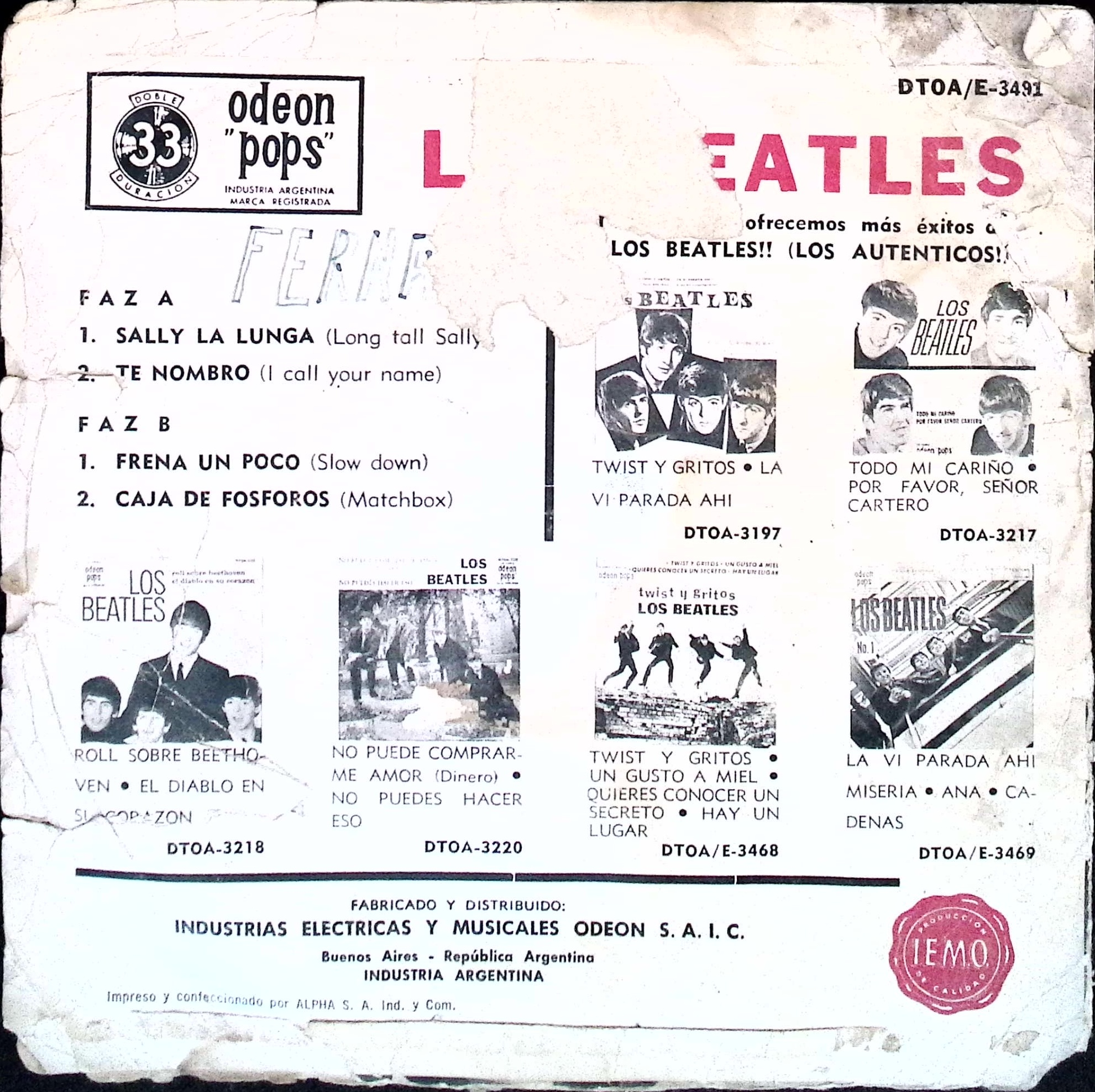 The Beatles  - Long Tall Sally (Argentina)