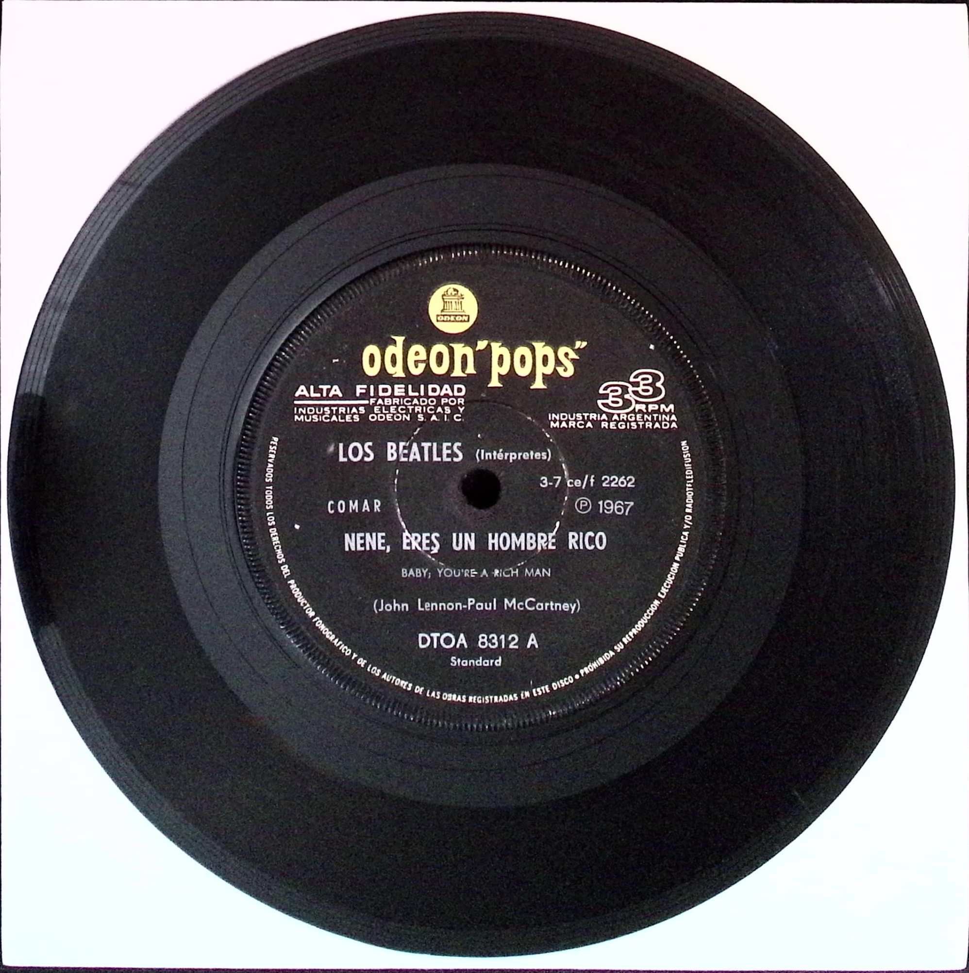 The Beatles  - All You Need Is Love / Baby You're A Rich Man (Argentina)