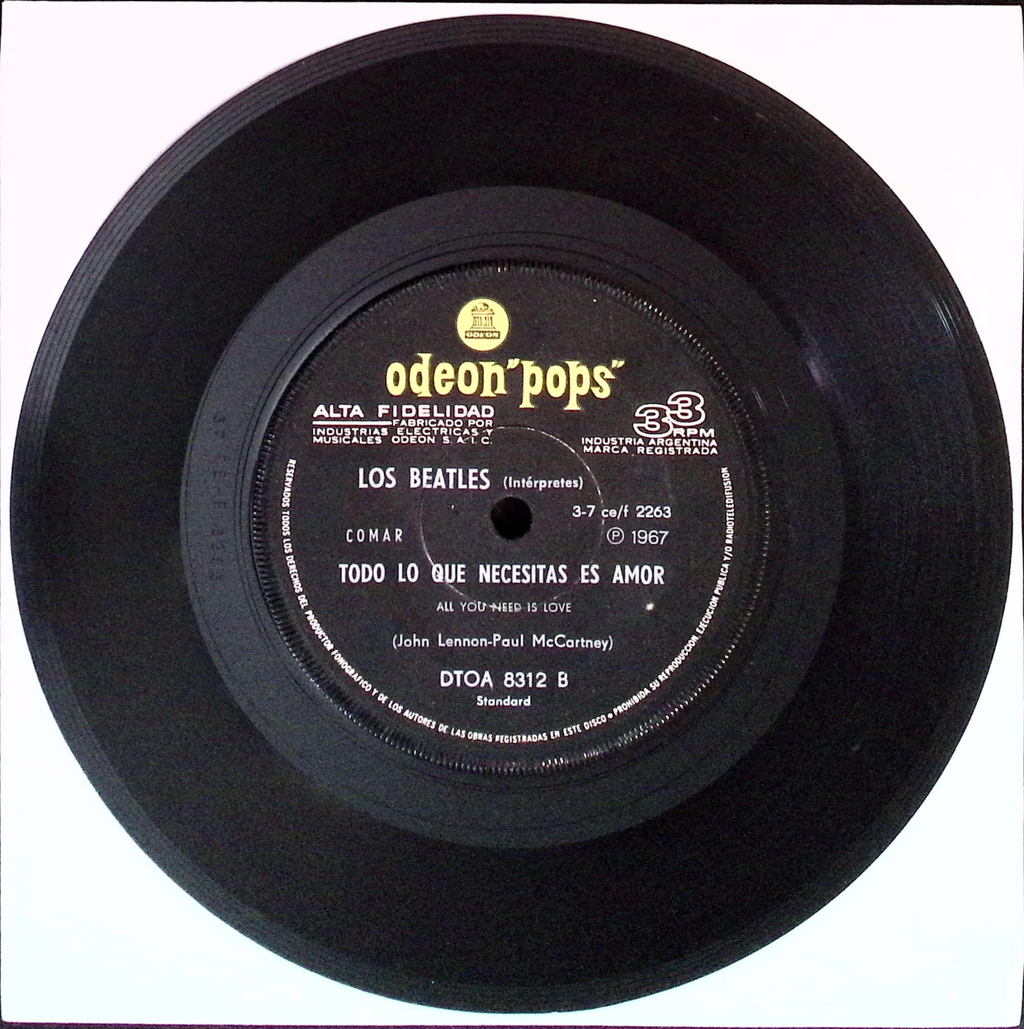 The Beatles  - All You Need Is Love / Baby You're A Rich Man (Argentina)