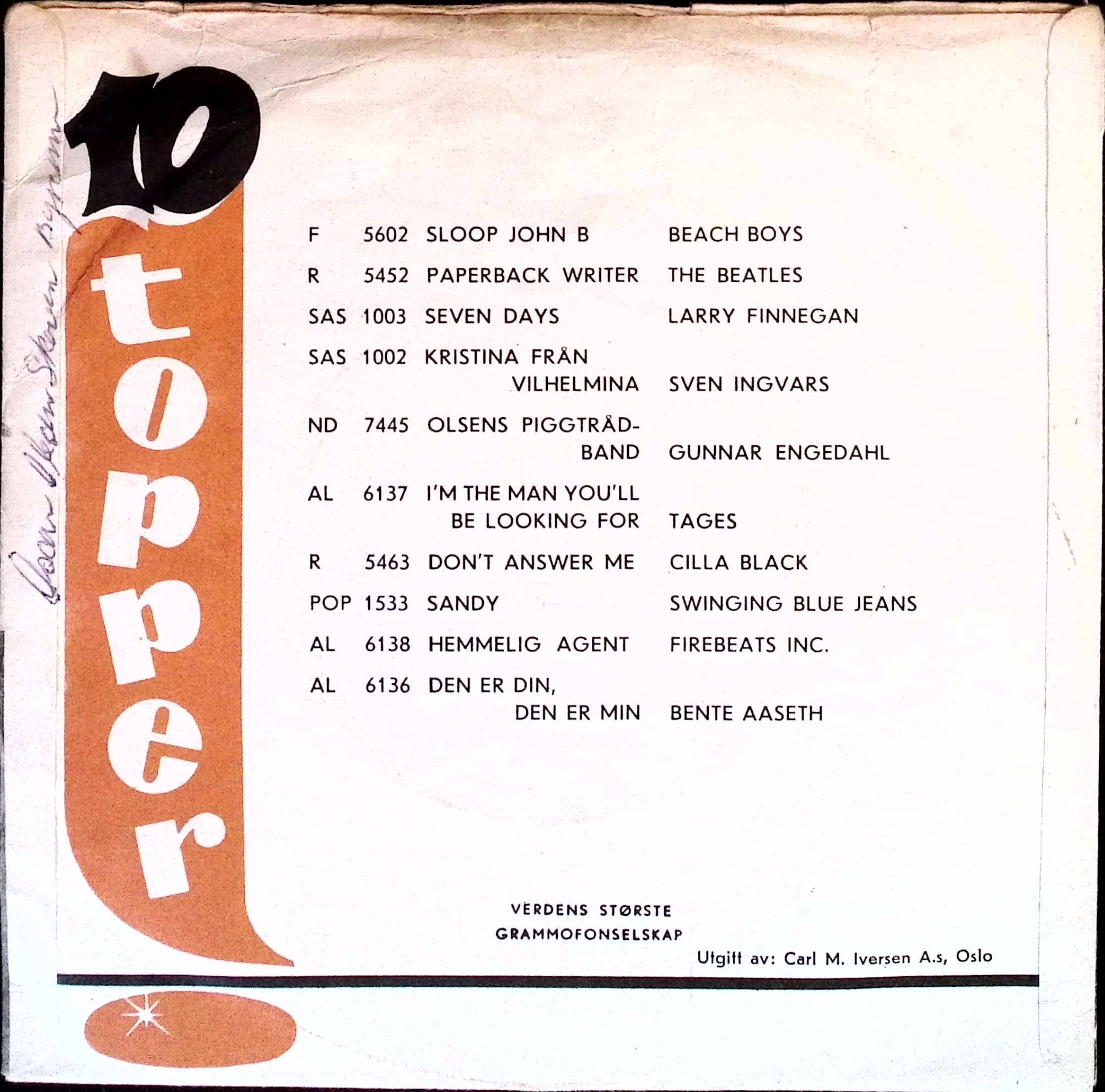 The Beatles - Rock and Roll Music / Eight days a week (Norway)