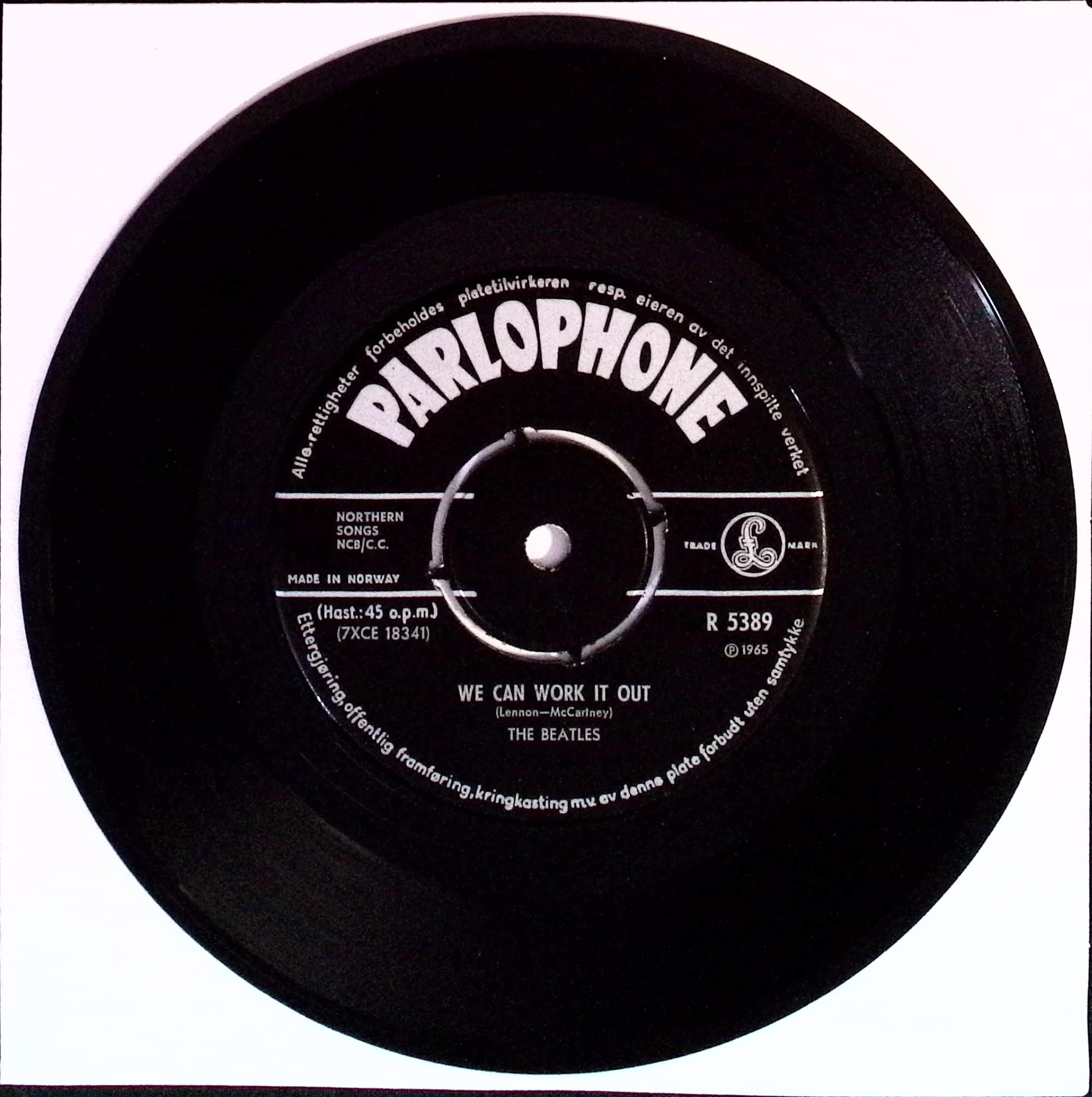 The Beatles - We Can Work It Out / Day Tripper (Norway)
