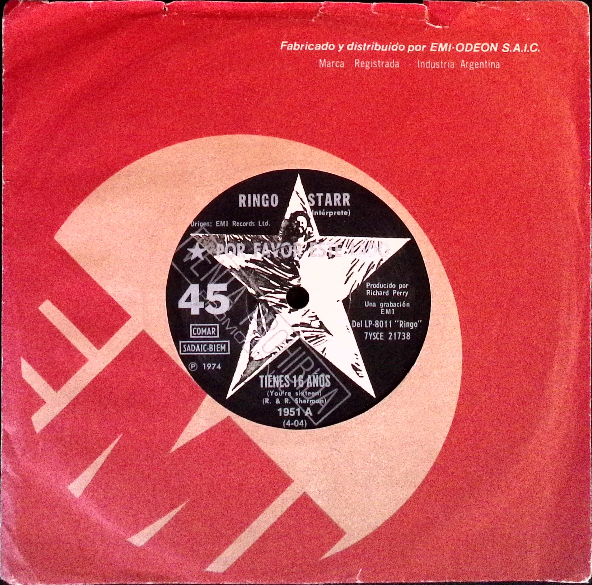 Ringo Starr - You're Sixteen / Devil woman (Argentina)