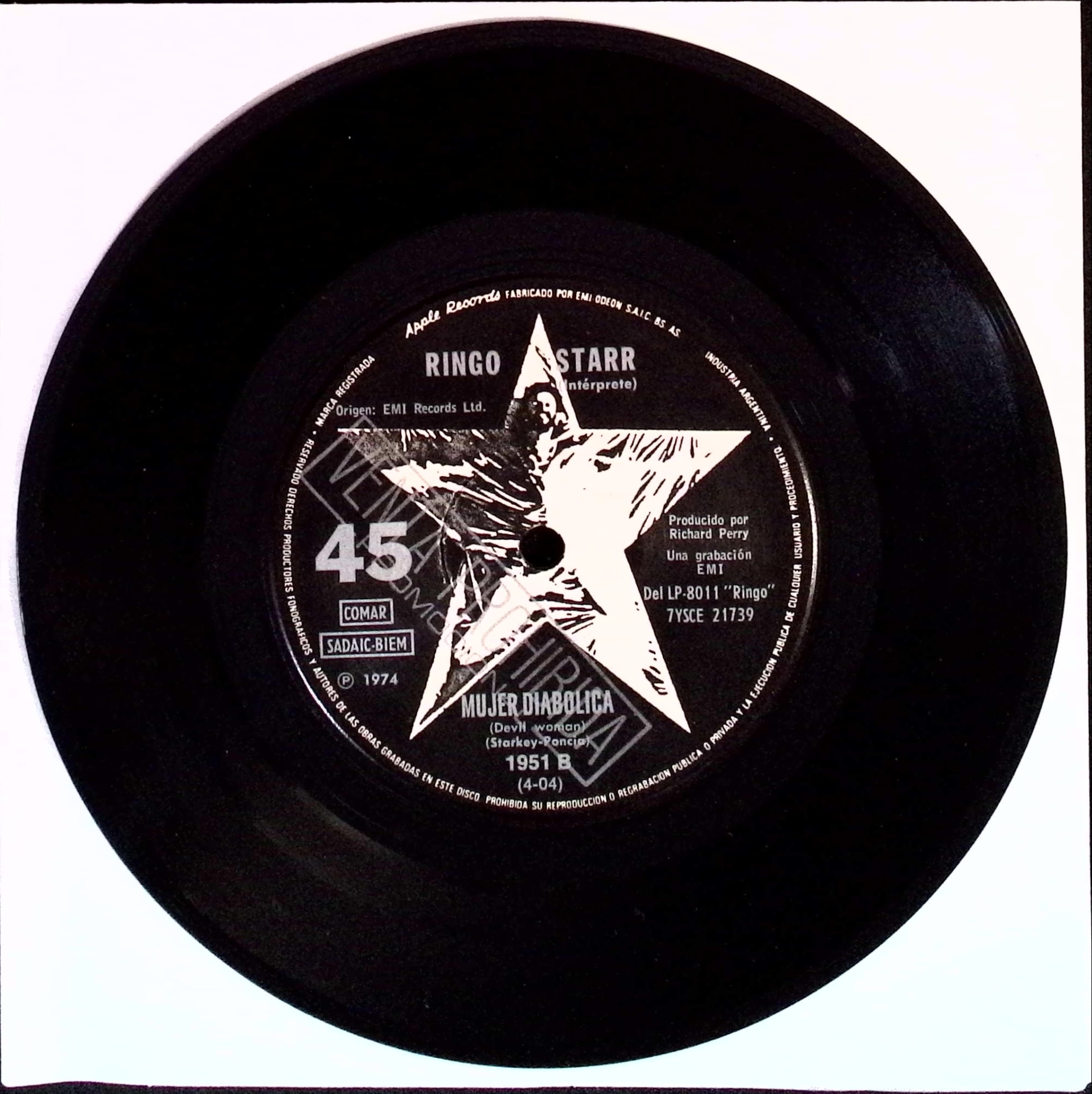 Ringo Starr - You're Sixteen / Devil woman (Argentina)