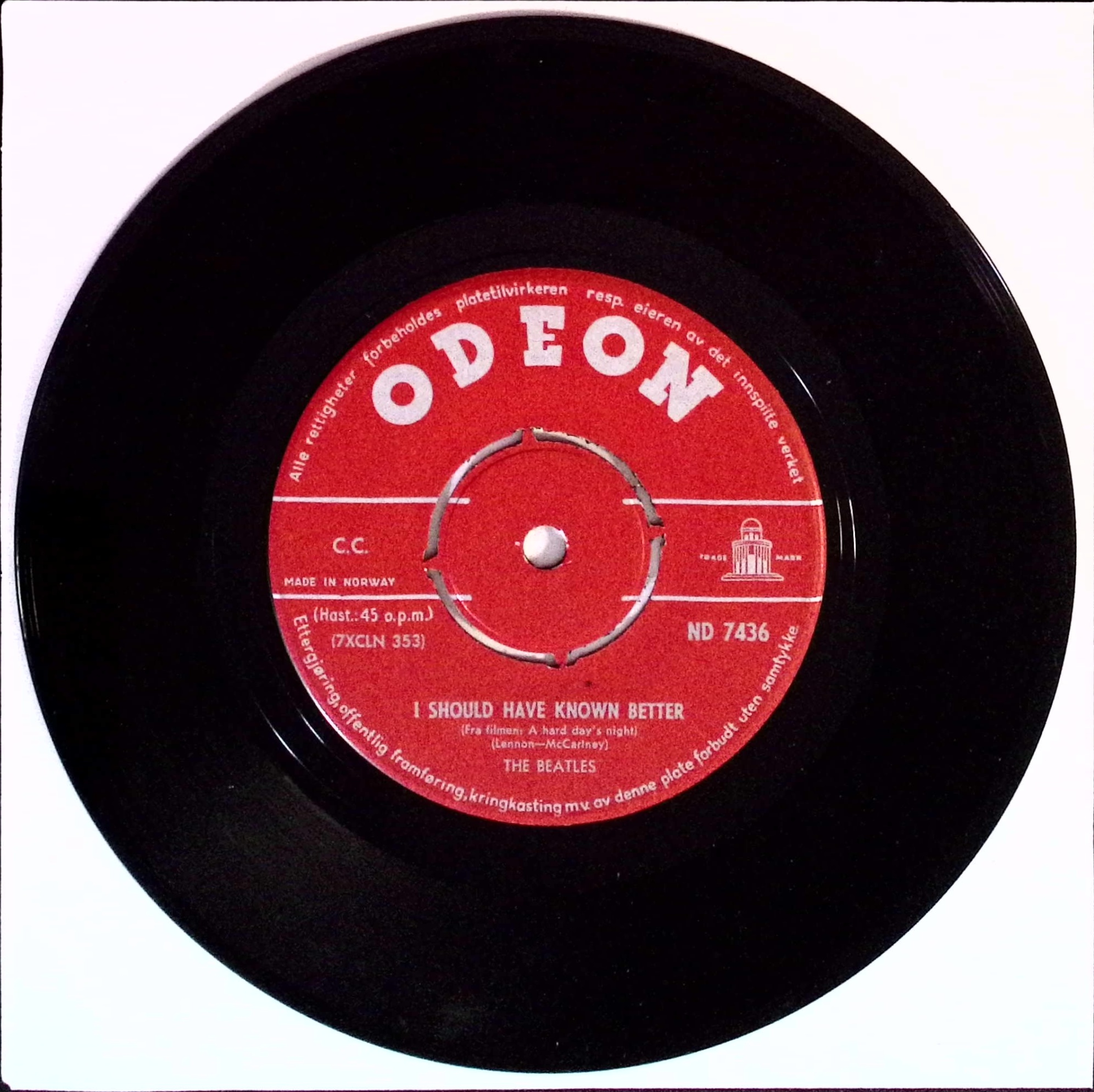 The Beatles - I Should Have Known Better / And I Love Her (Norway)