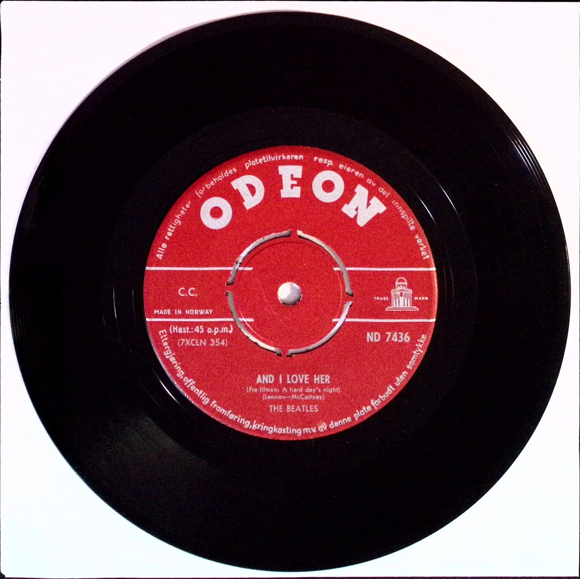 The Beatles - I Should Have Known Better / And I Love Her (Norway)