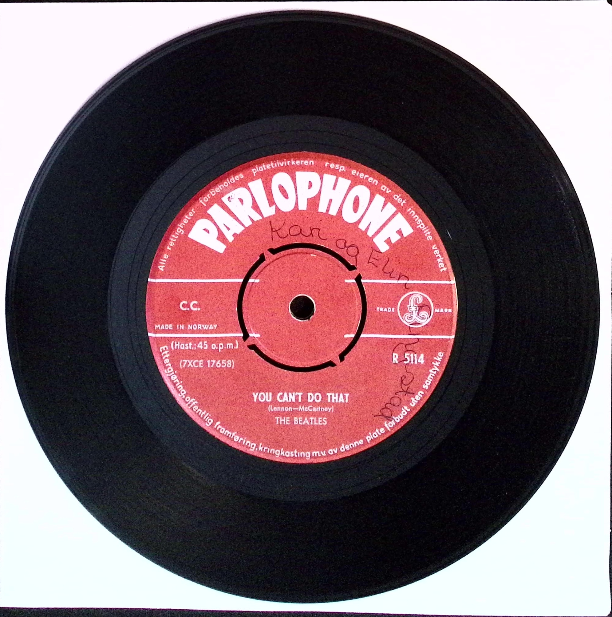 The Beatles - Can't Buy Me Love / You Can't Do That (Norway)