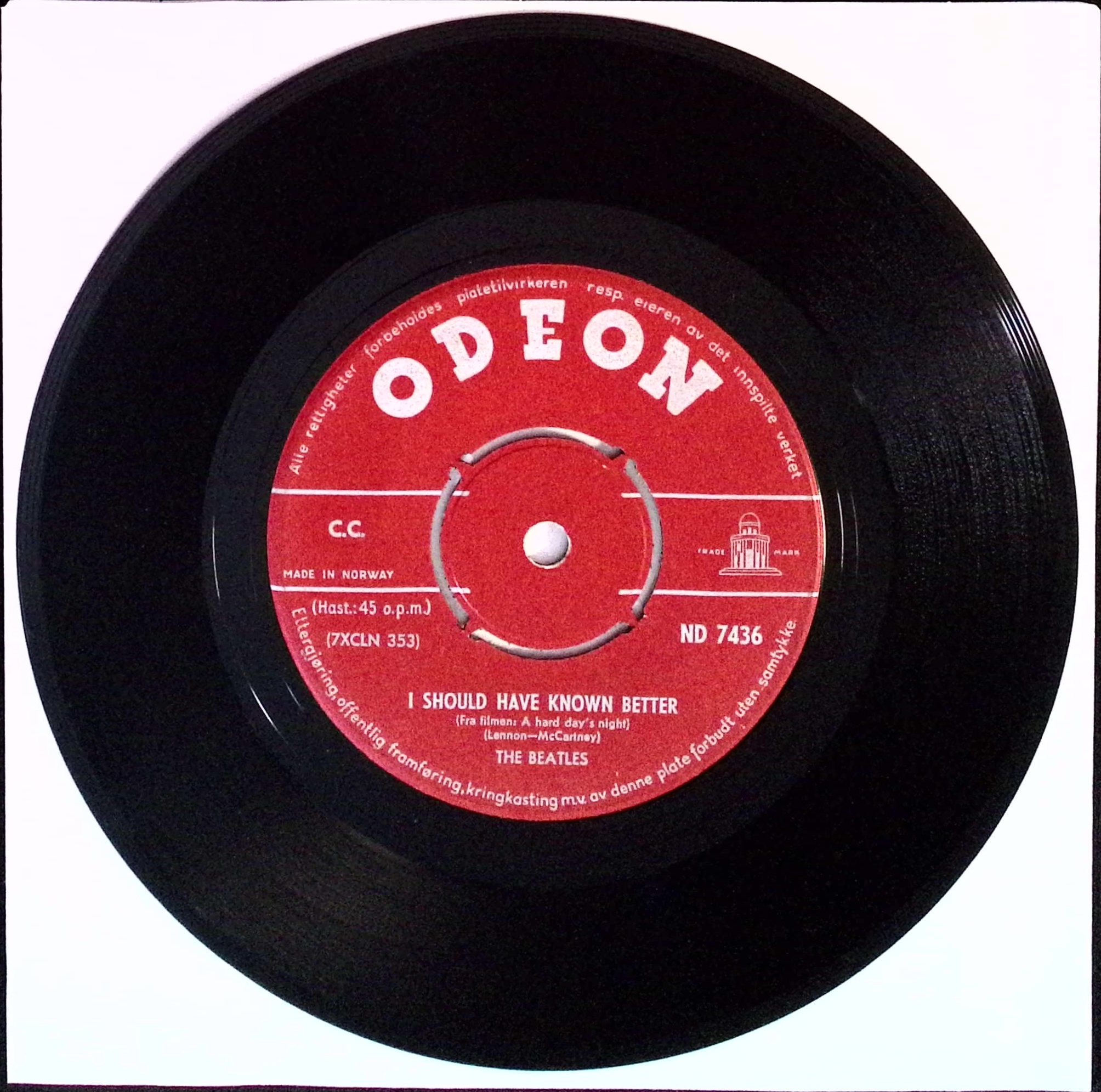 The Beatles - I Should Have Known Better / And I Love Her (Norway)
