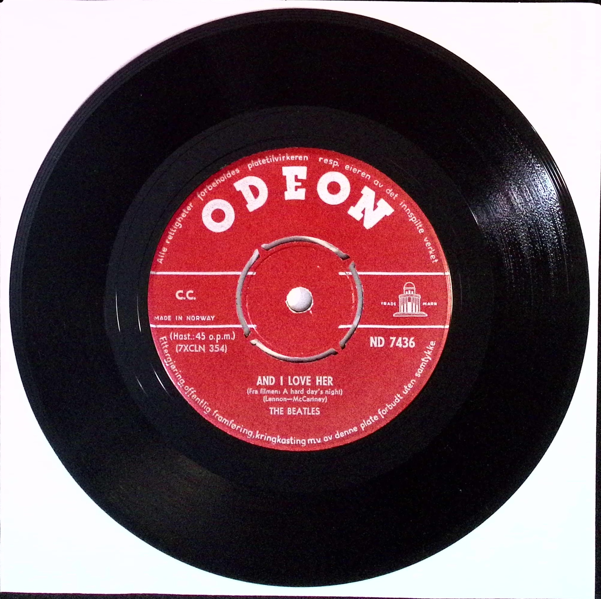 The Beatles - I Should Have Known Better / And I Love Her (Norway)