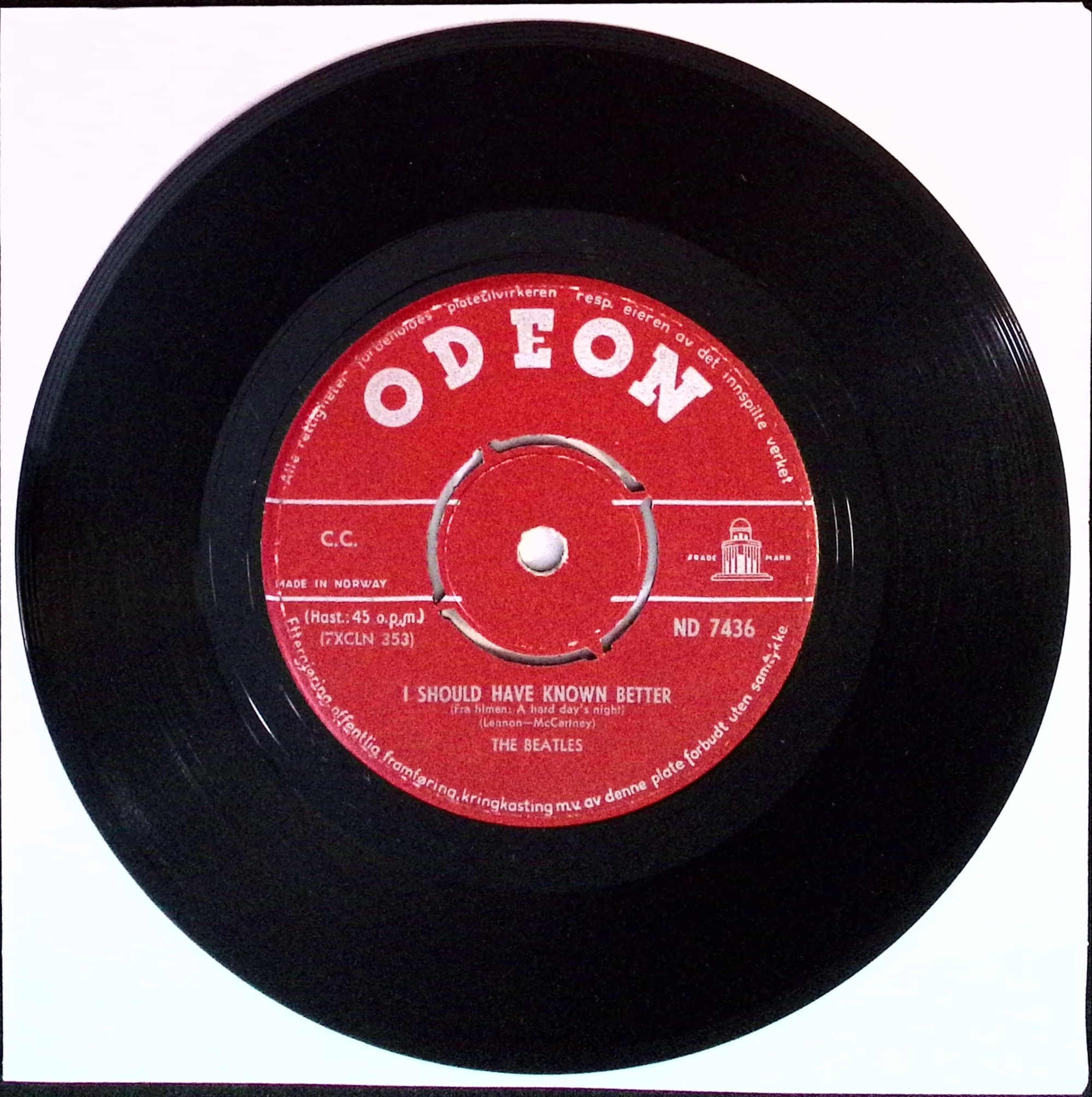 The Beatles - I Should Have Known Better / And I Love Her (Norway)