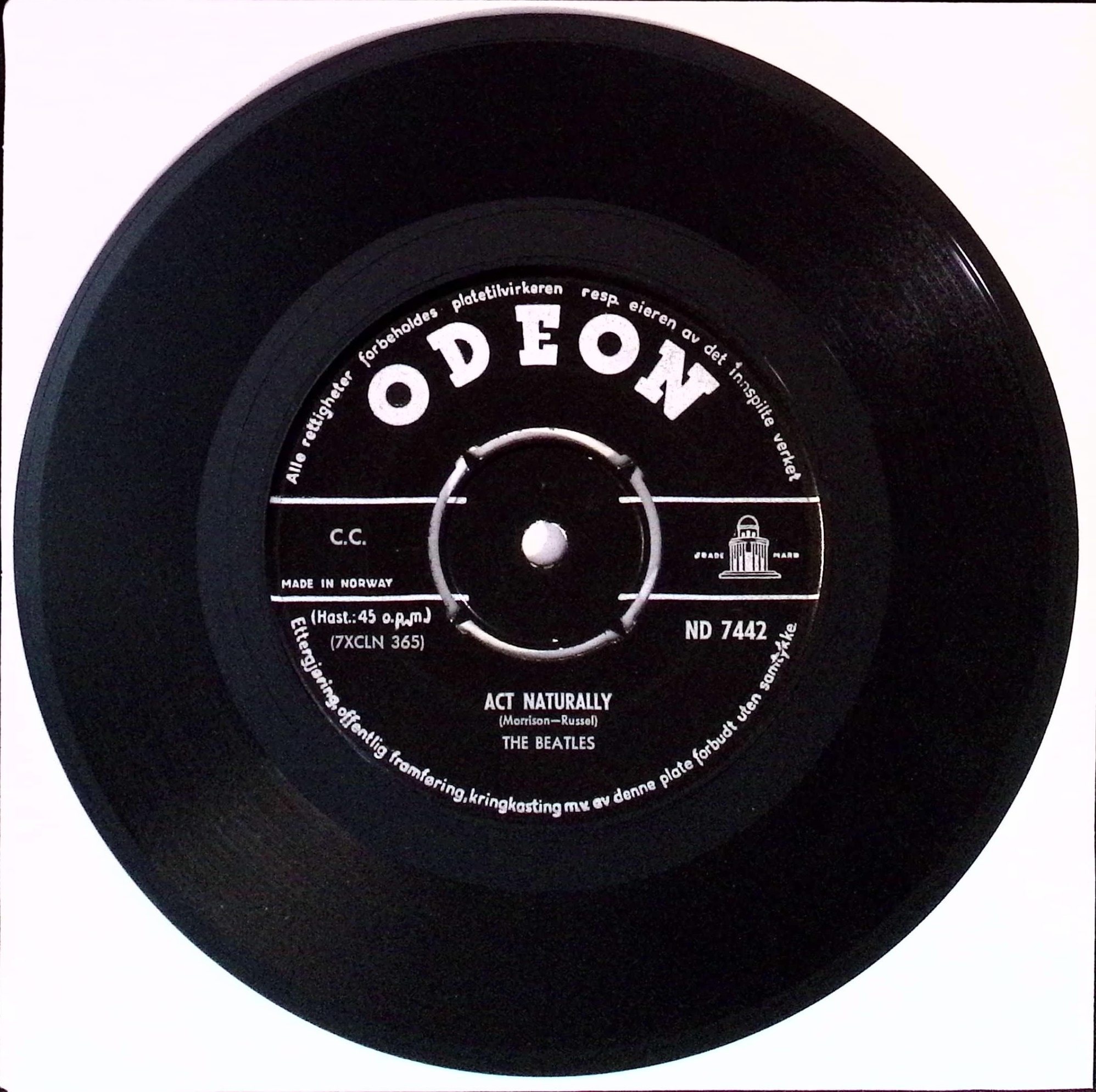 The Beatles - Act naturally / Yesterday (Norway)