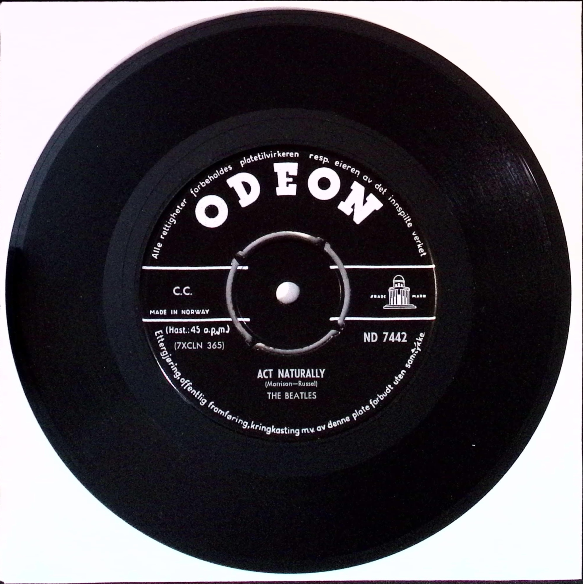 The Beatles - Act naturally / Yesterday (Norway)