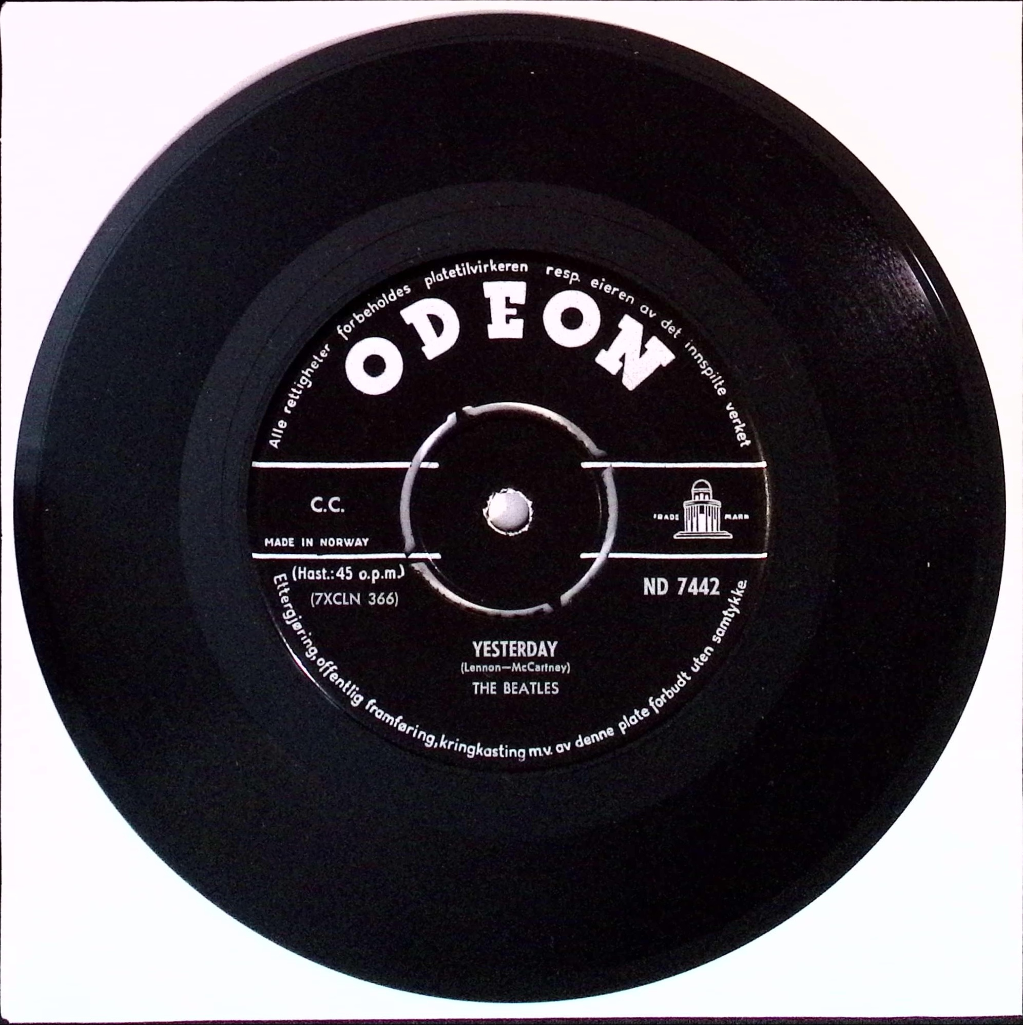 The Beatles - Act naturally / Yesterday (Norway)