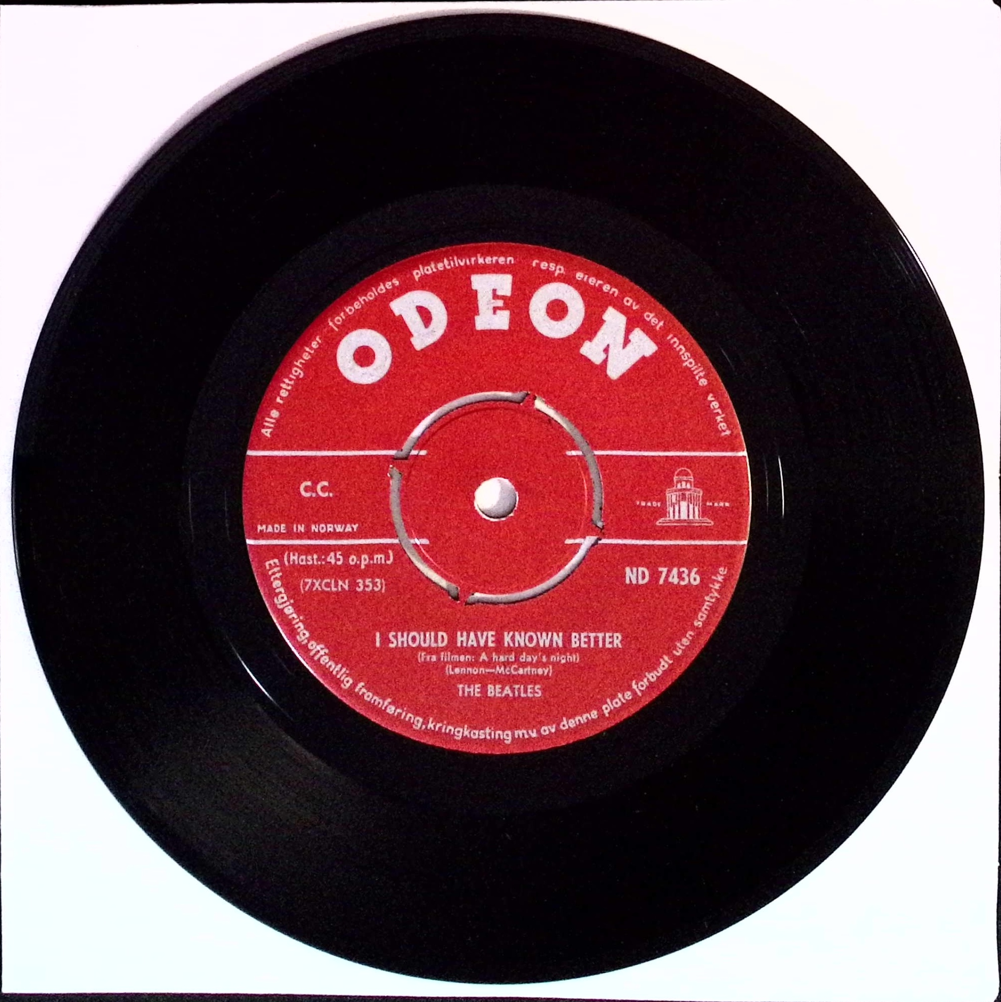 The Beatles - I Should Have Known Better / And I Love Her (Norway)