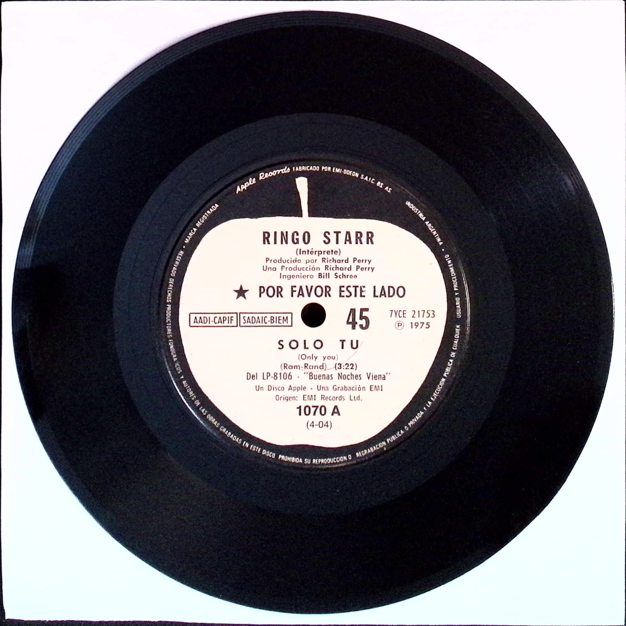 Ringo Starr - Only you / Call me (Argentina)