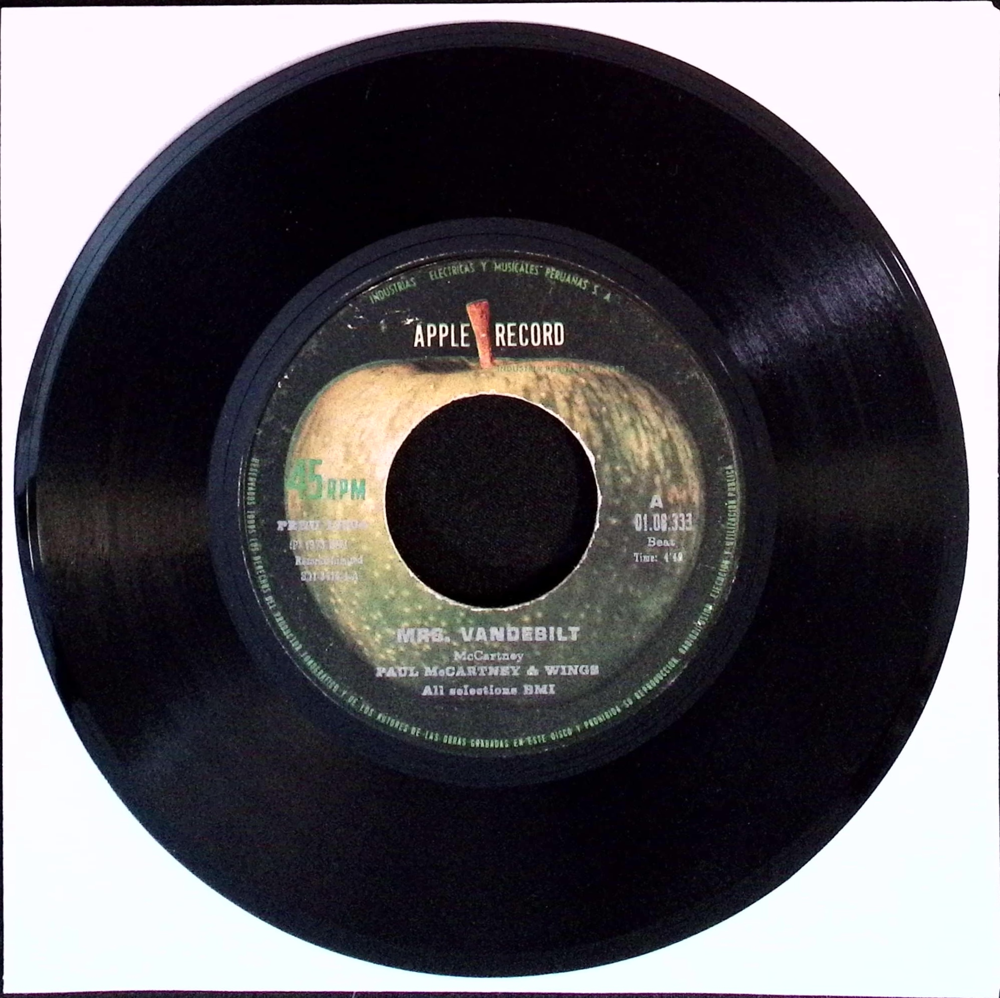 Paul Mccartney - Mrs. Vandebilt / No Words (Peru)