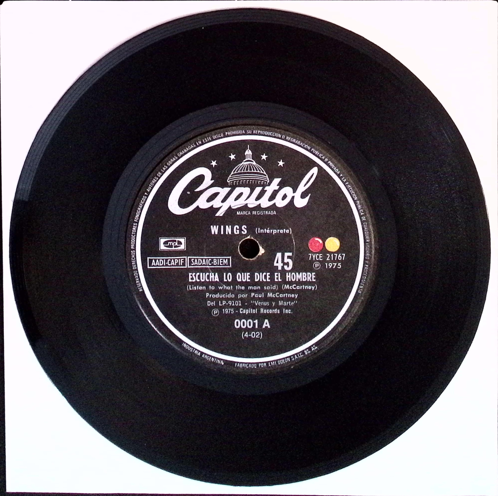 Paul Mccartney - Listen To What The Man Said / Love In Song (Argentina)