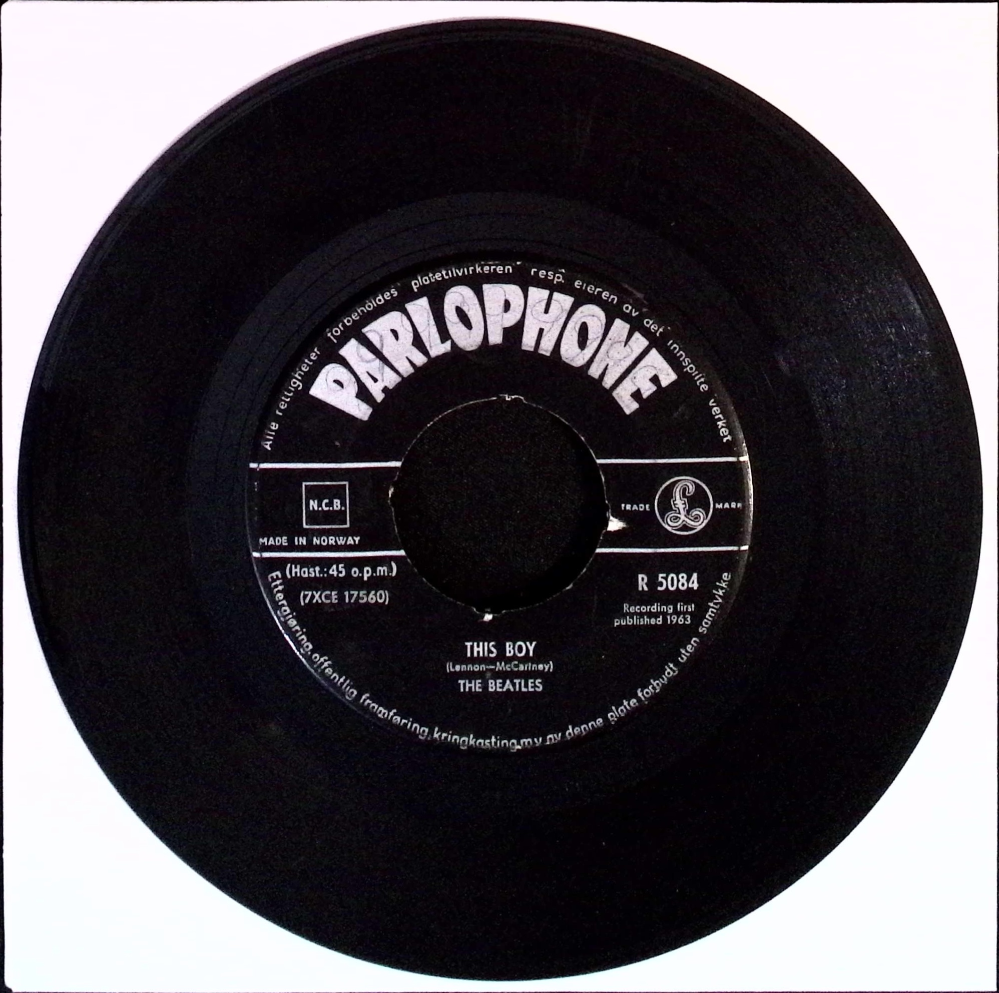 The Beatles - I Want To Hold Your Hand / This Boy (Norway)