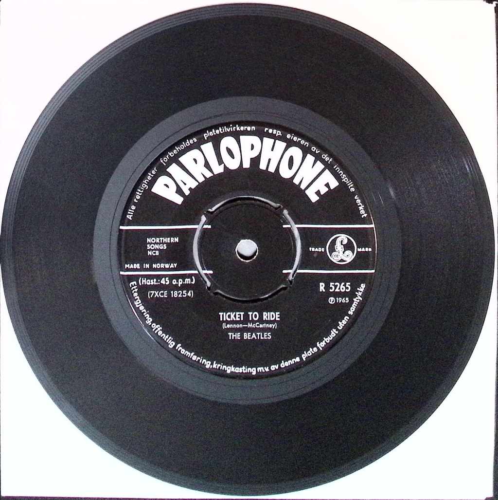 The Beatles - Ticket to ride / Yes it is (Norway)