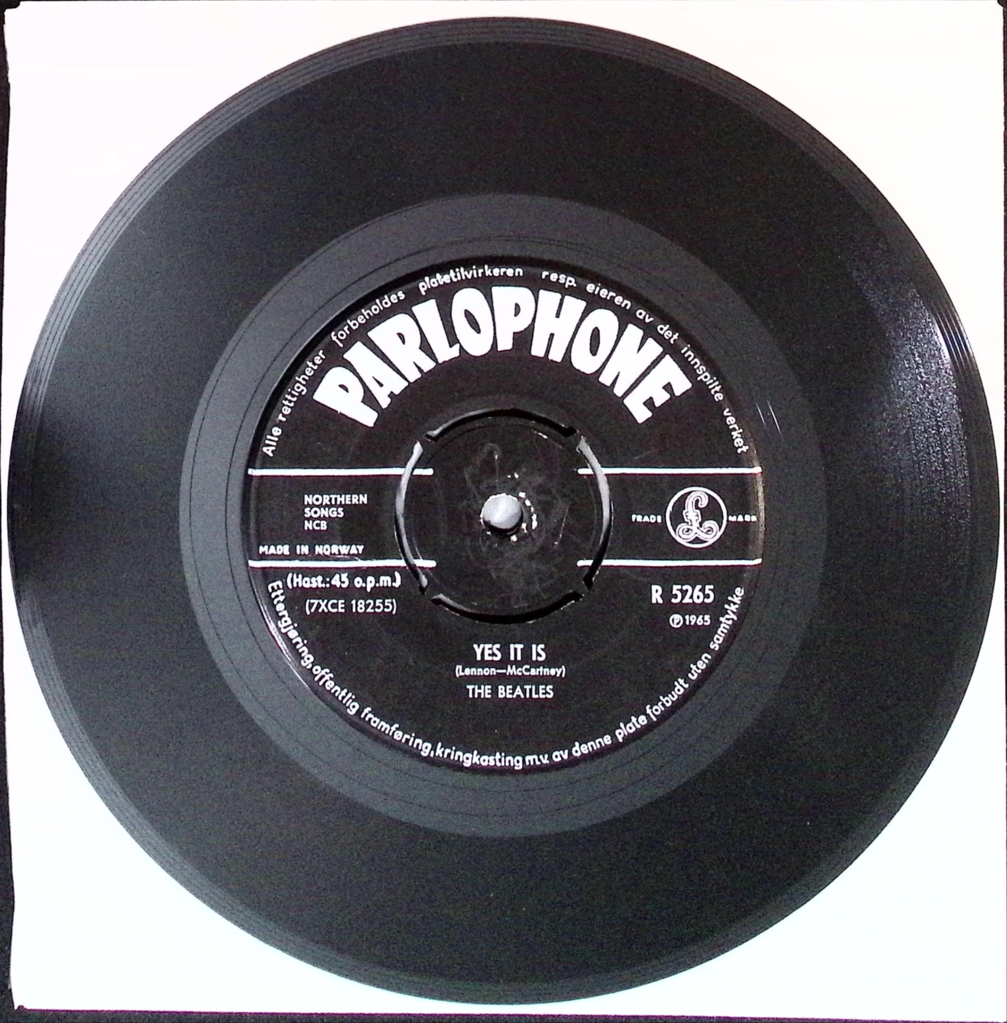 The Beatles - Ticket to ride / Yes it is (Norway)