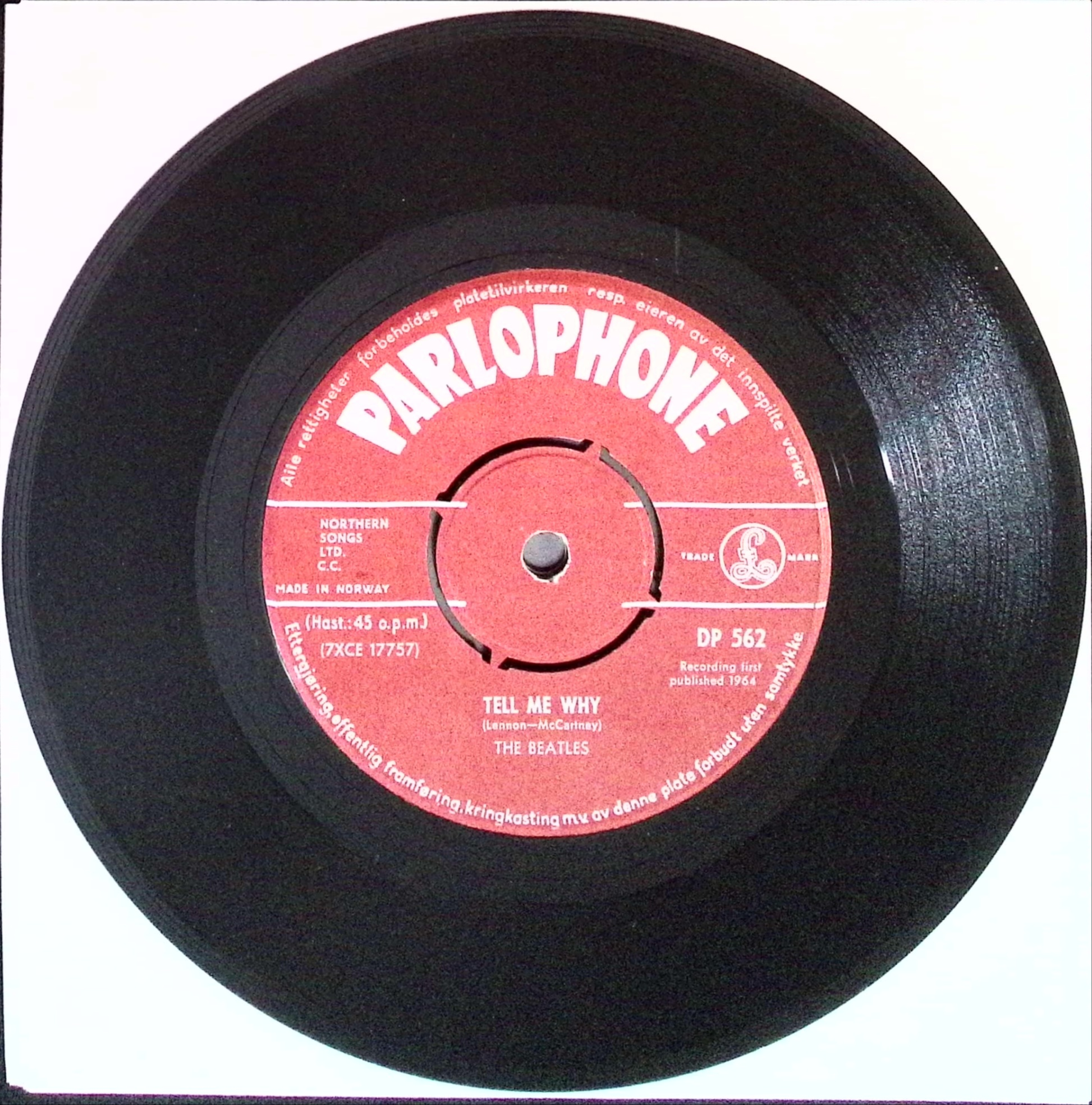 The Beatles - If I fell / Tell Me why (Norway)