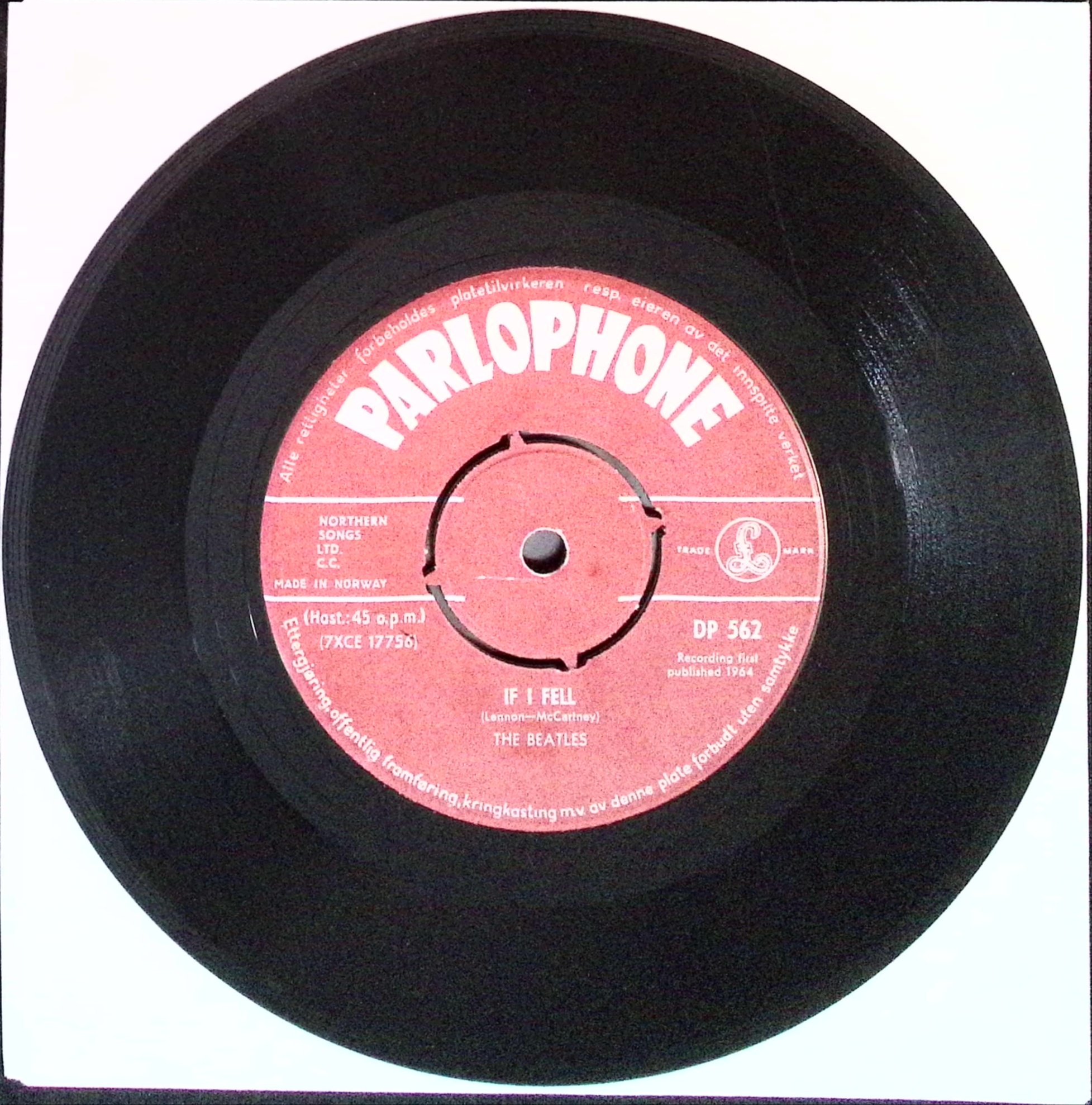 The Beatles - If I fell / Tell Me why (Norway)