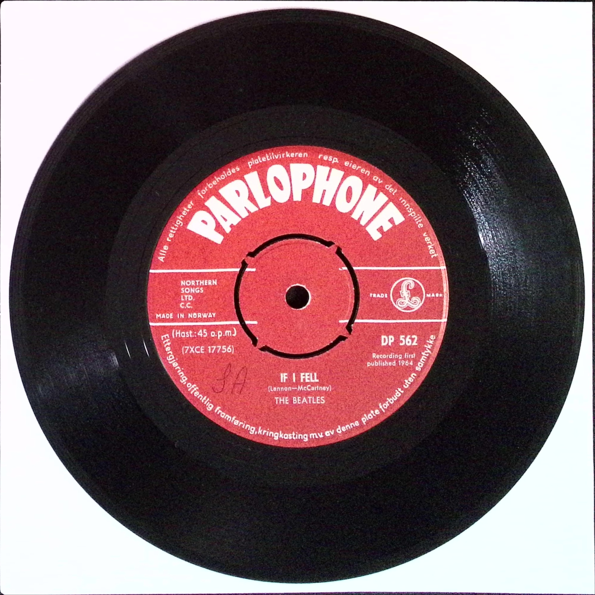 The Beatles - If I Fell / Tell Me Why (Norway)