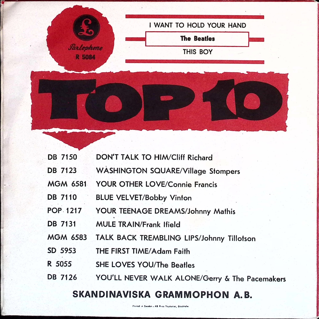 The Beatles - I Want To Hold Your Hand / This Boy (Sweden)