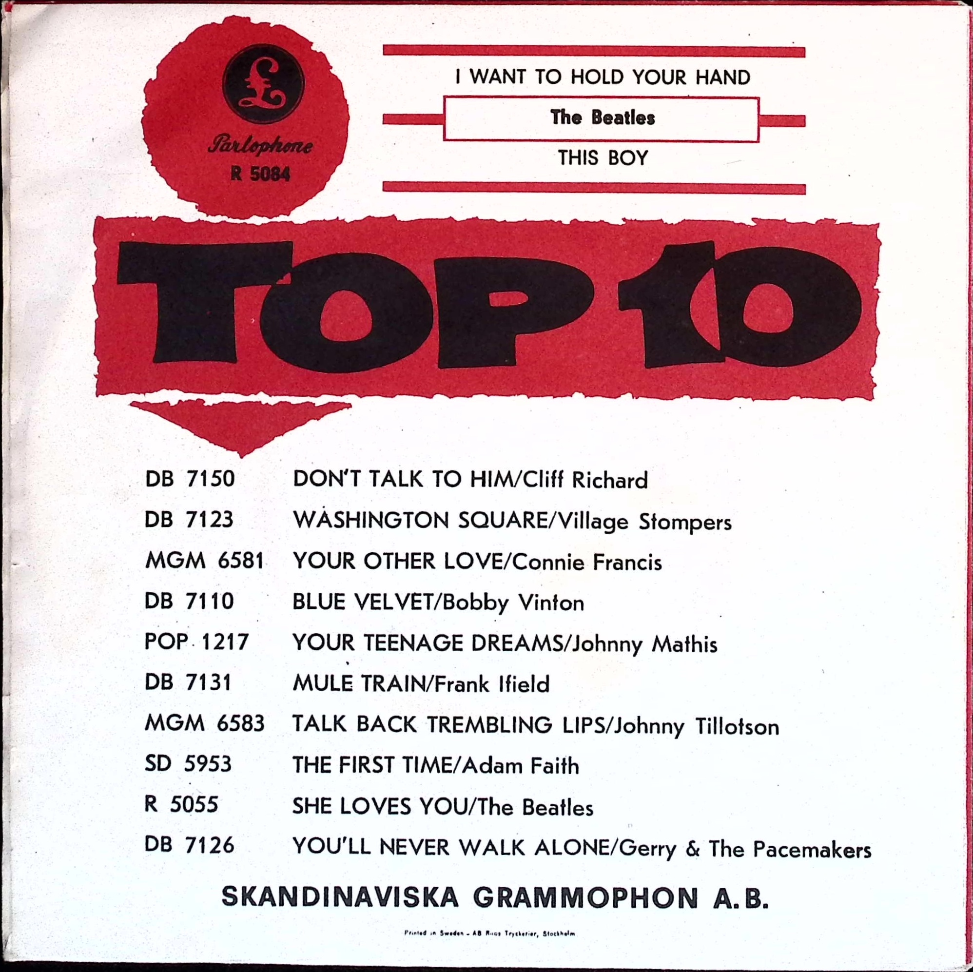 The Beatles - I Want To Hold Your Hand / This Boy (Sweden)