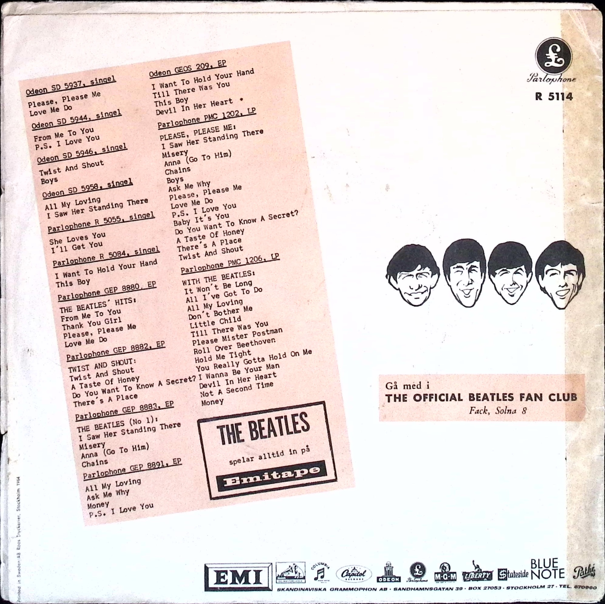 The Beatles - Can't Buy Me Love / You Can't Do That (Sweden)