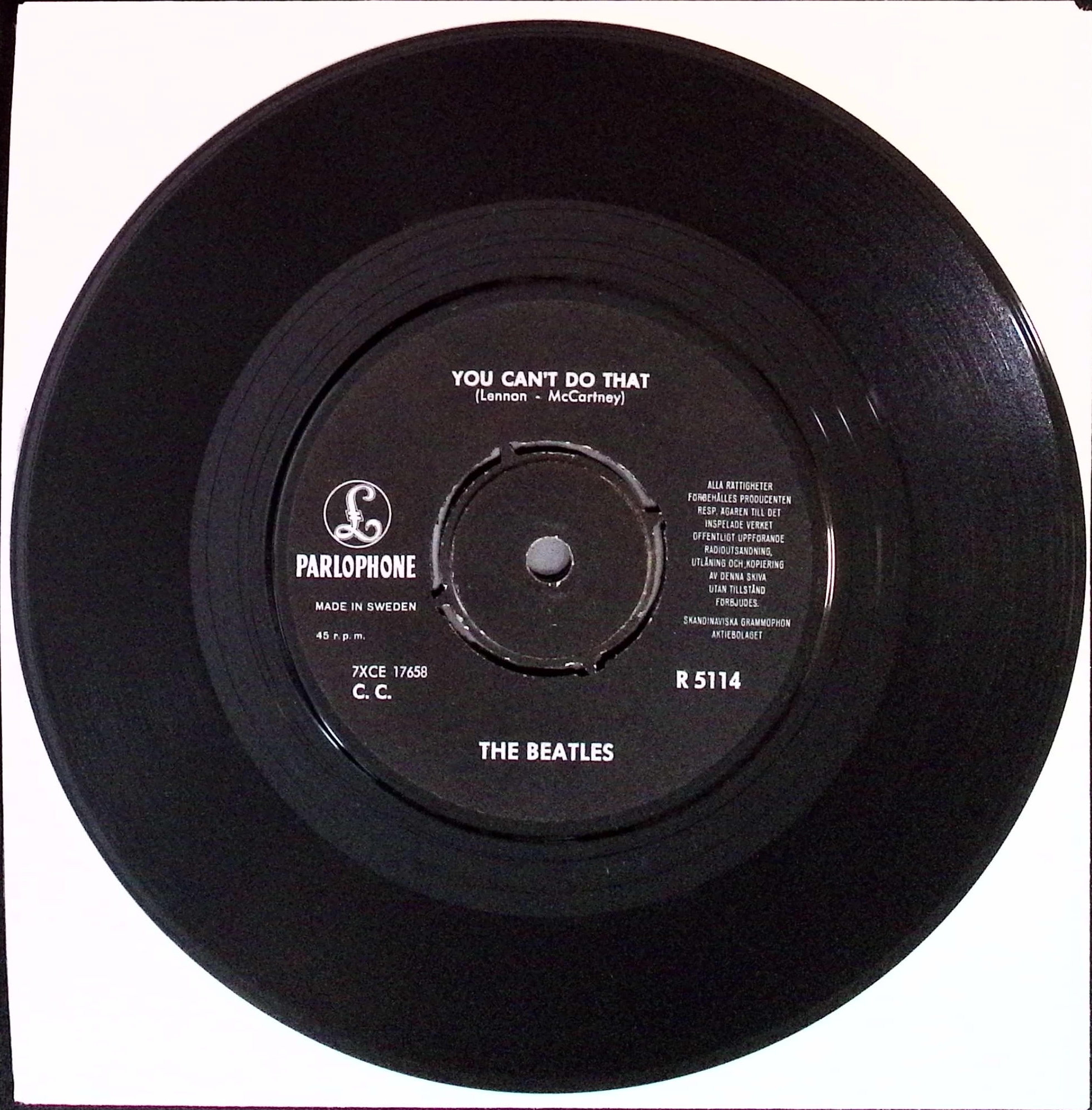 The Beatles - Can't Buy Me Love / You Can't Do That (Sweden)