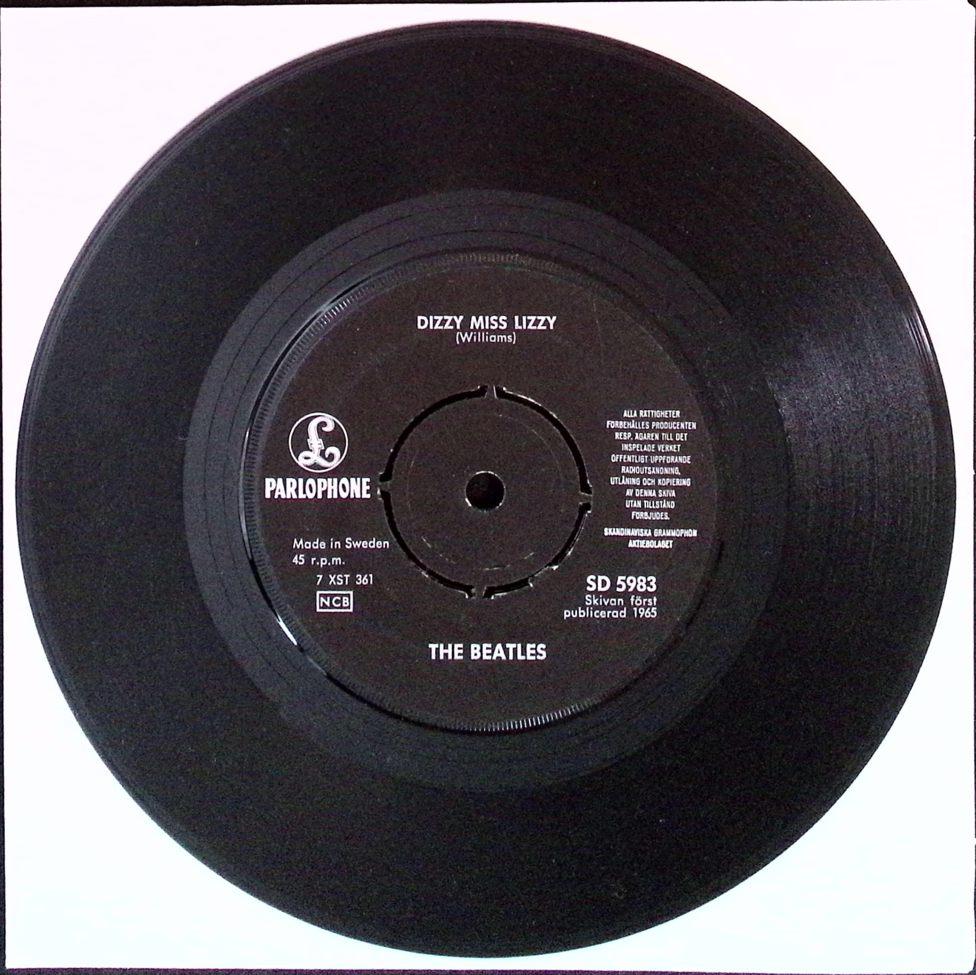 The Beatles - Dizzy Miss Lizzy / Yesterday (Sweden)