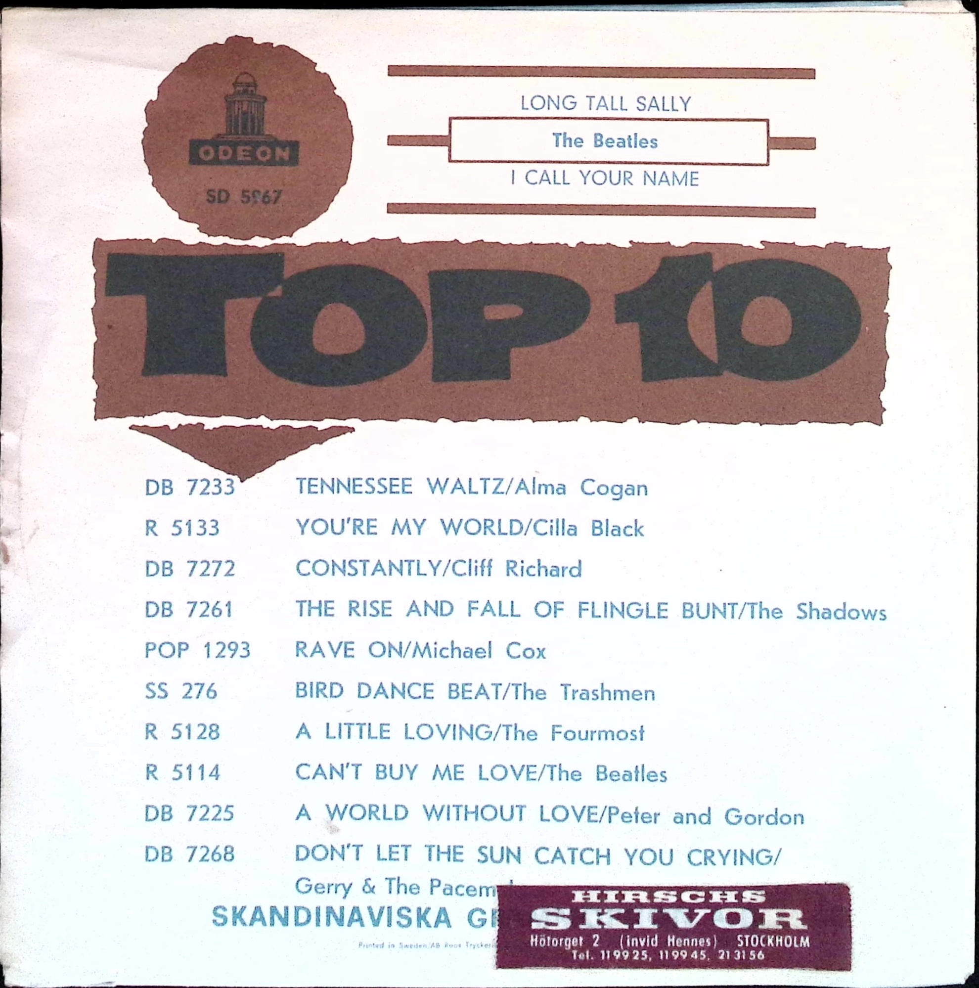 The Beatles - Long Tall Sally / I Call Your Name (Sweden)