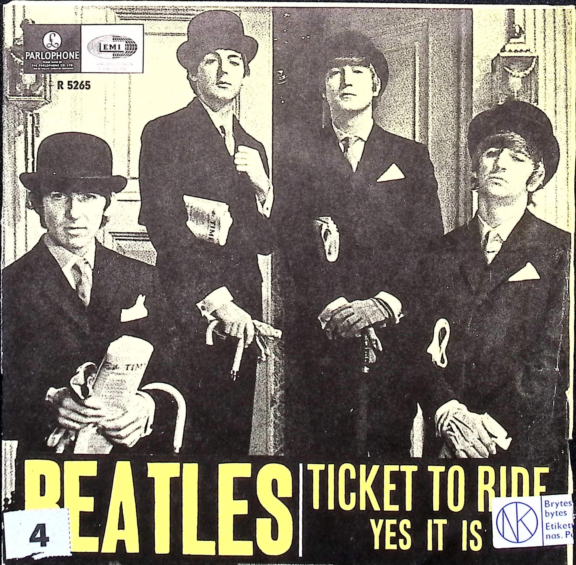 The Beatles - Ticket To Ride / Yes It Is (Sweden)