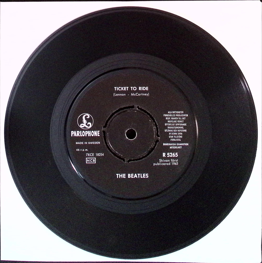 The Beatles - Ticket To Ride / Yes It Is (Sweden)
