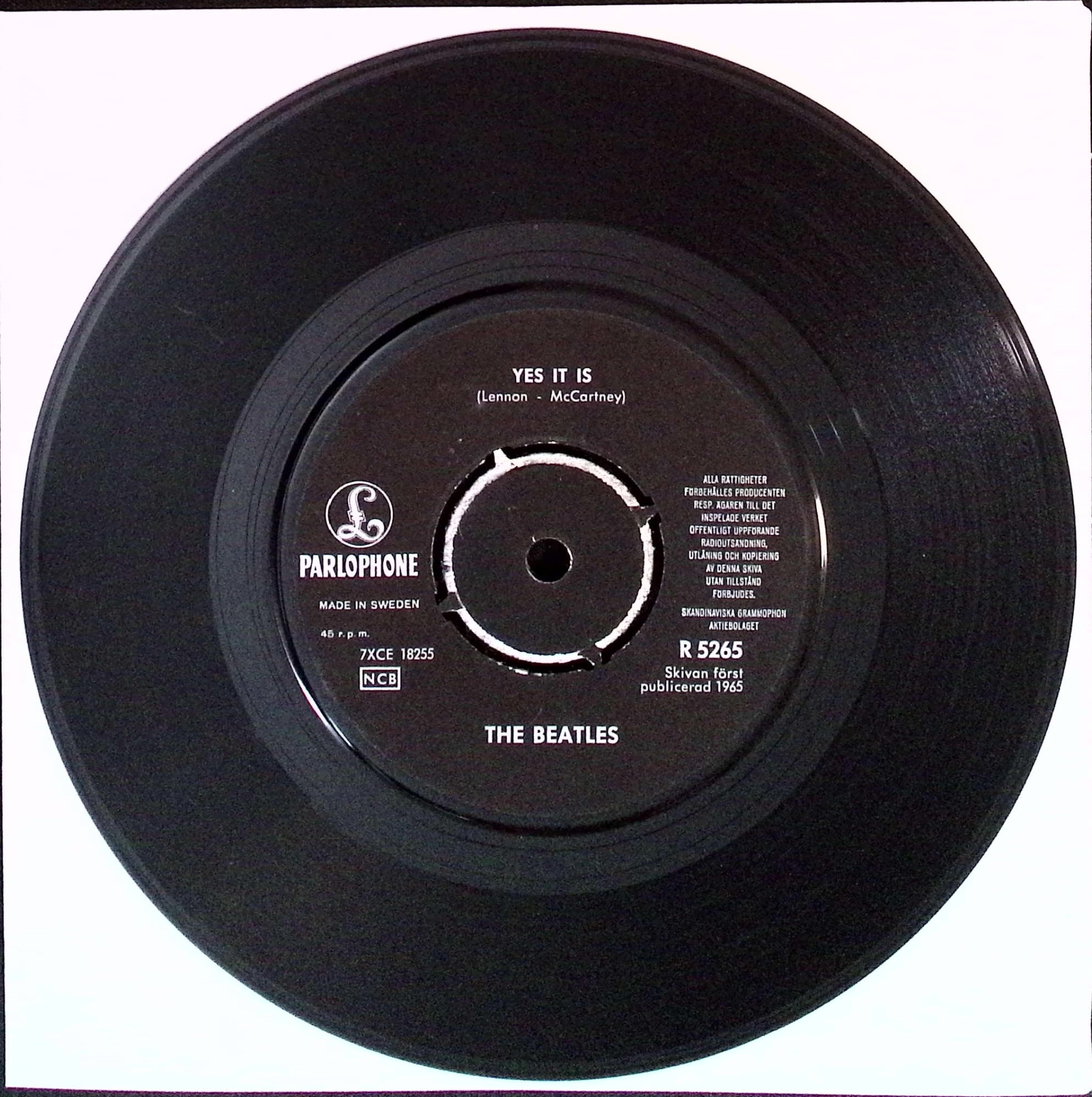 The Beatles - Ticket To Ride / Yes It Is (Sweden)