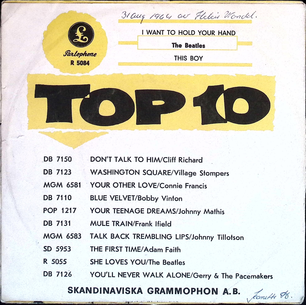 The Beatles - I Want To Hold Your Hand / This Boy (Sweden)