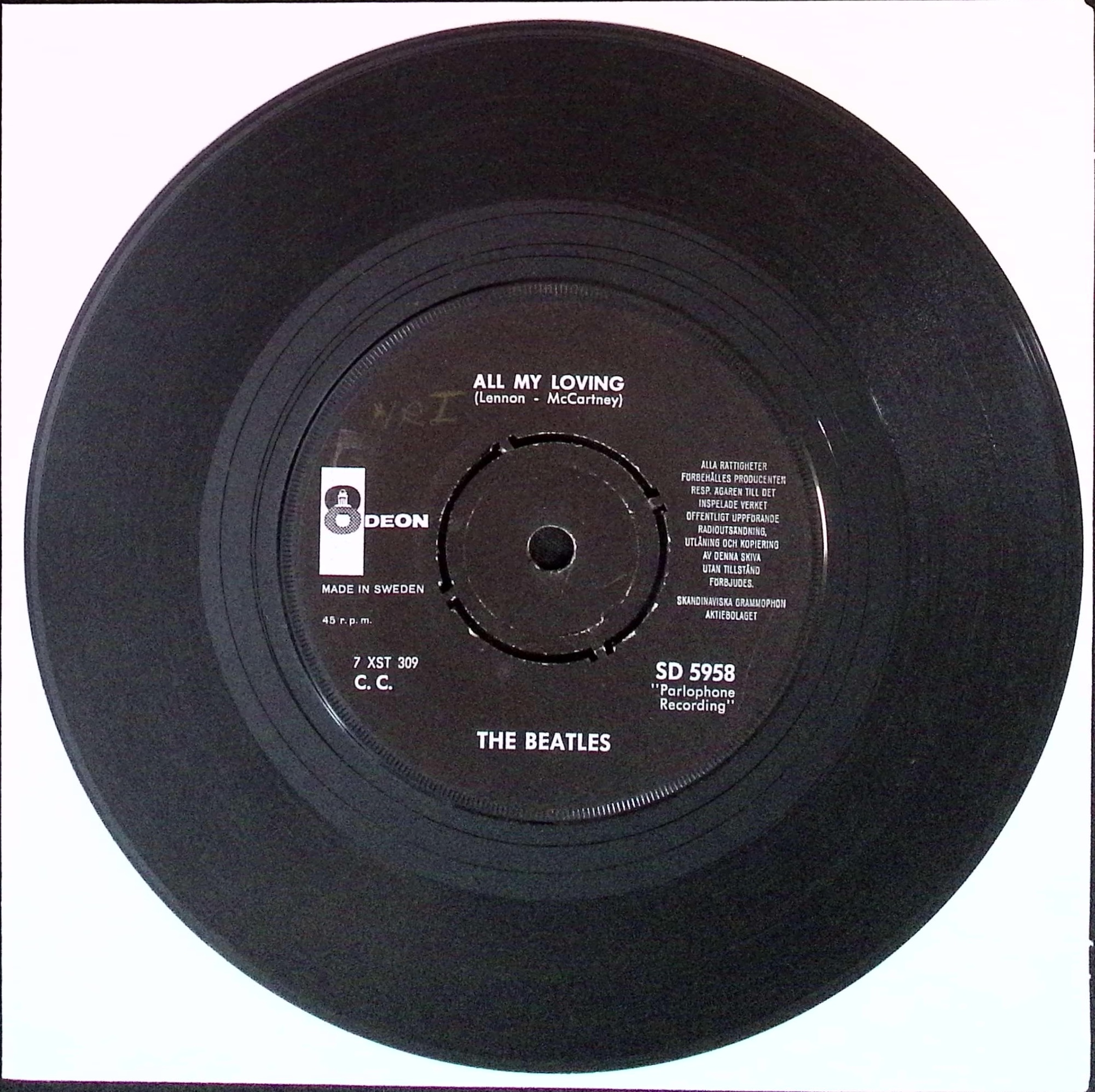 The Beatles - All My Loving / I Saw Here Standing There (Sweden)