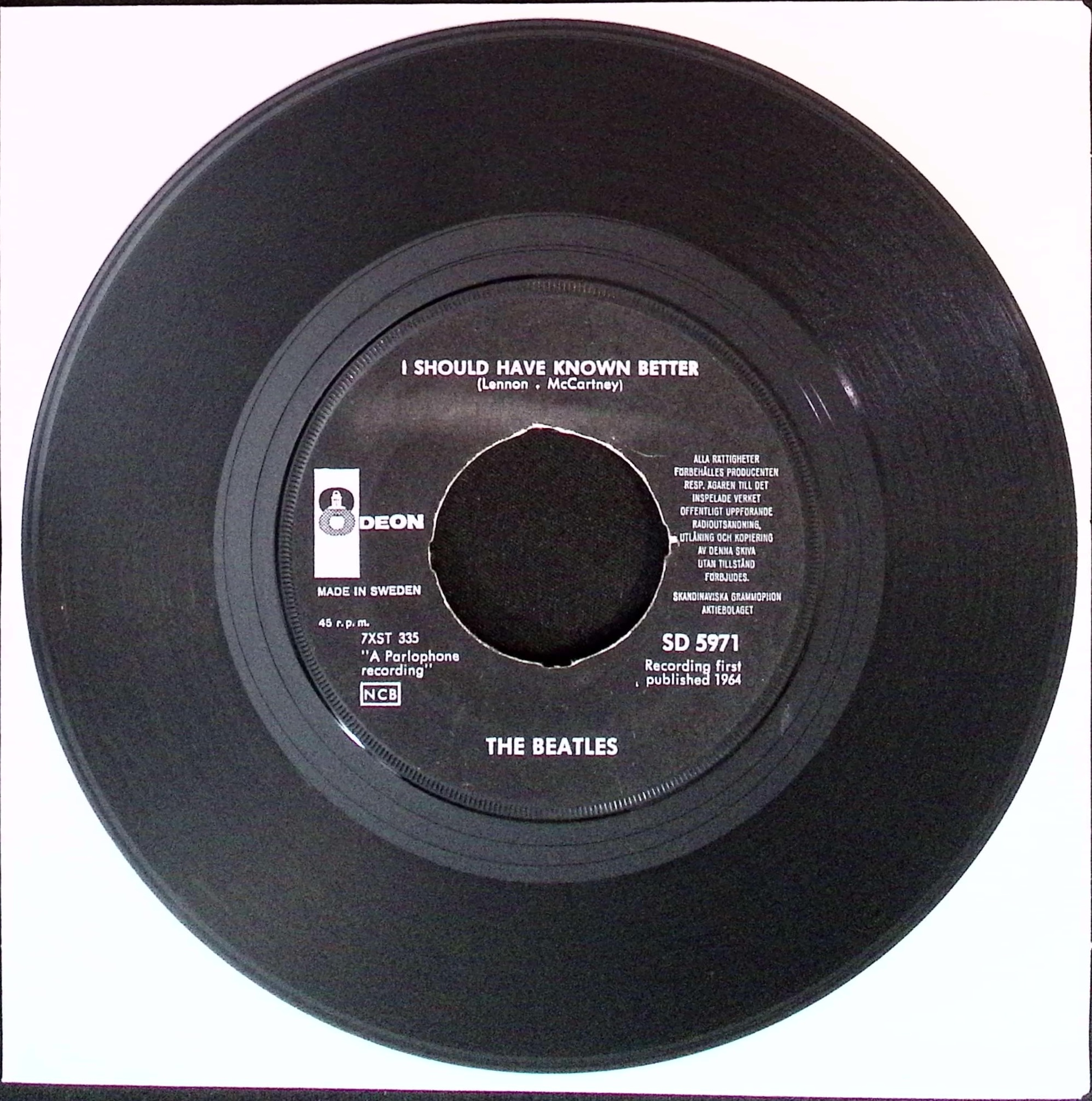 The Beatles - I Should Have Known Better / You really gotta hold on me (Sweden)