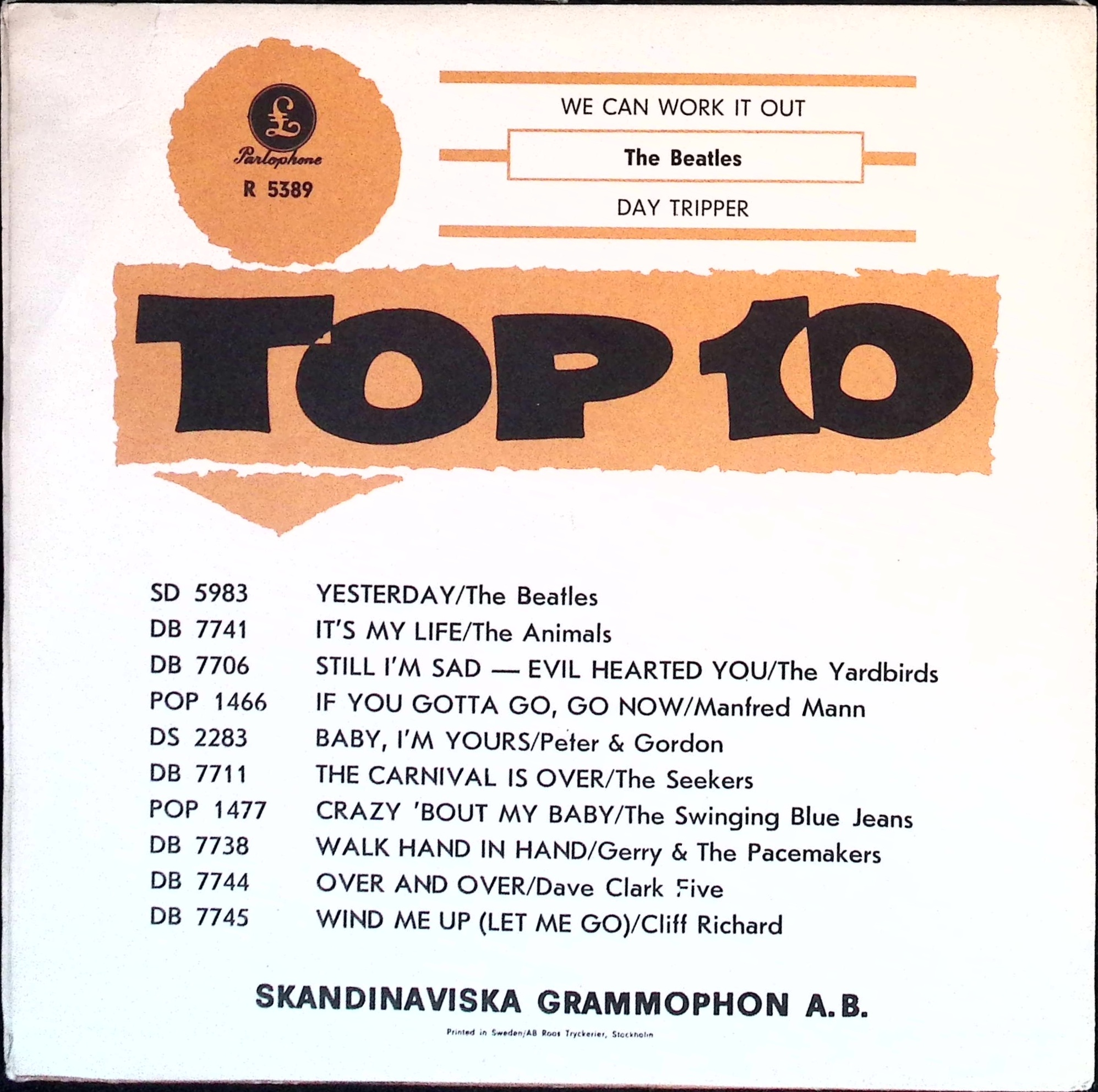 The Beatles - We Can Work It Out / Day Tripper (Sweden)