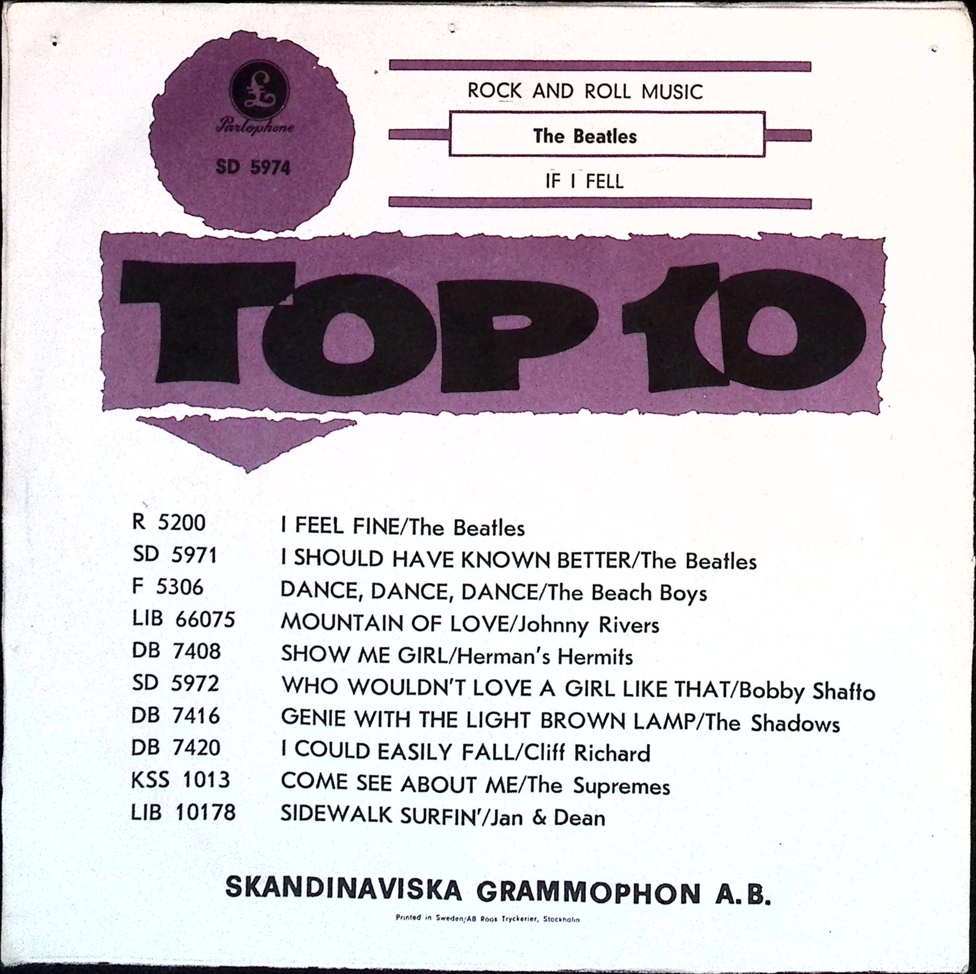 The Beatles - Rock And Roll Music / If I Fell (Sweden)