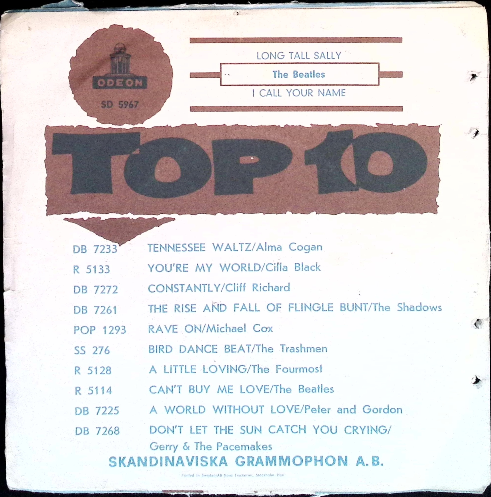The Beatles - Long Tall Sally / I Call Your Name (Sweden)