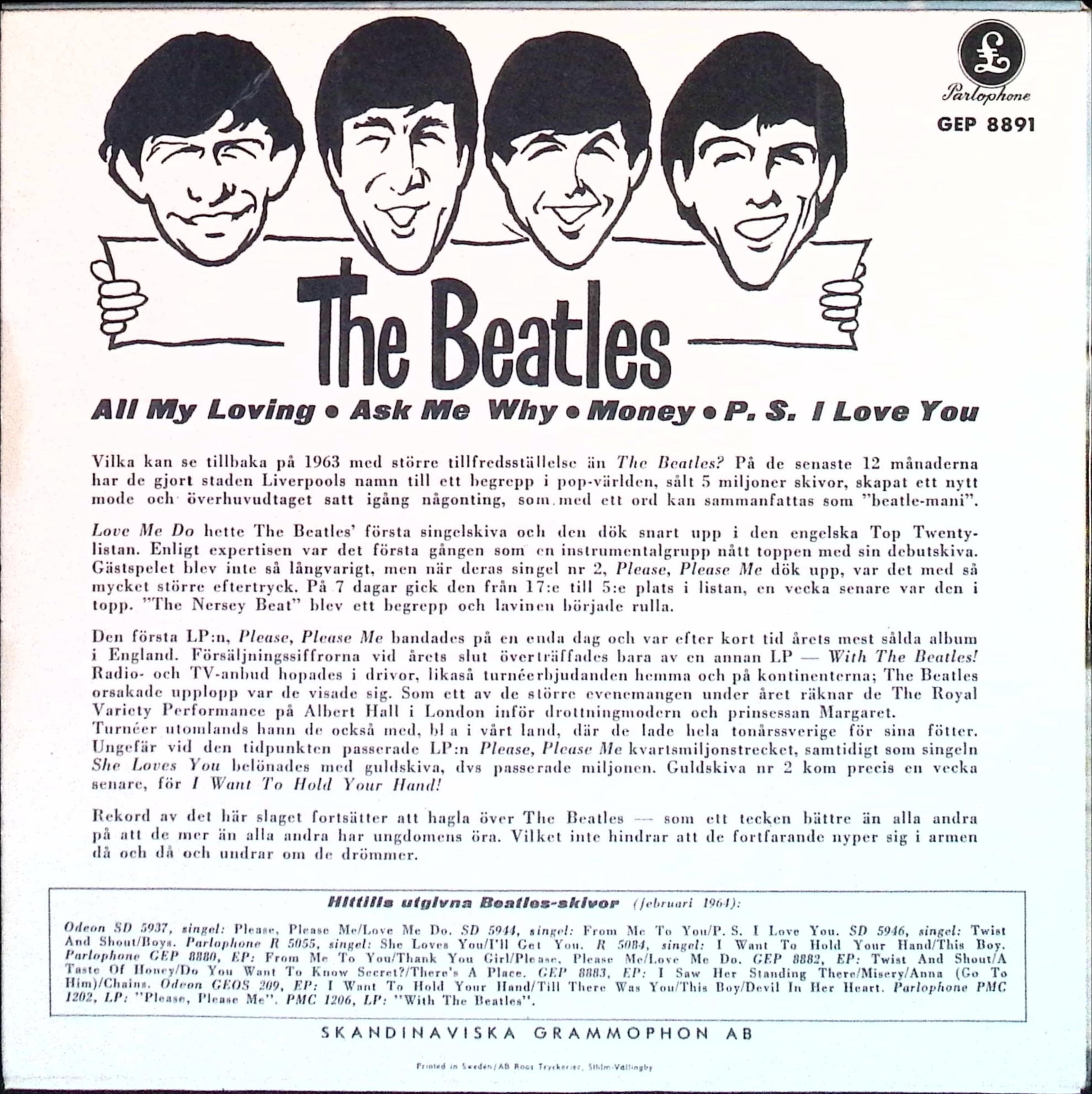 The Beatles - All My Loving (Sweden)